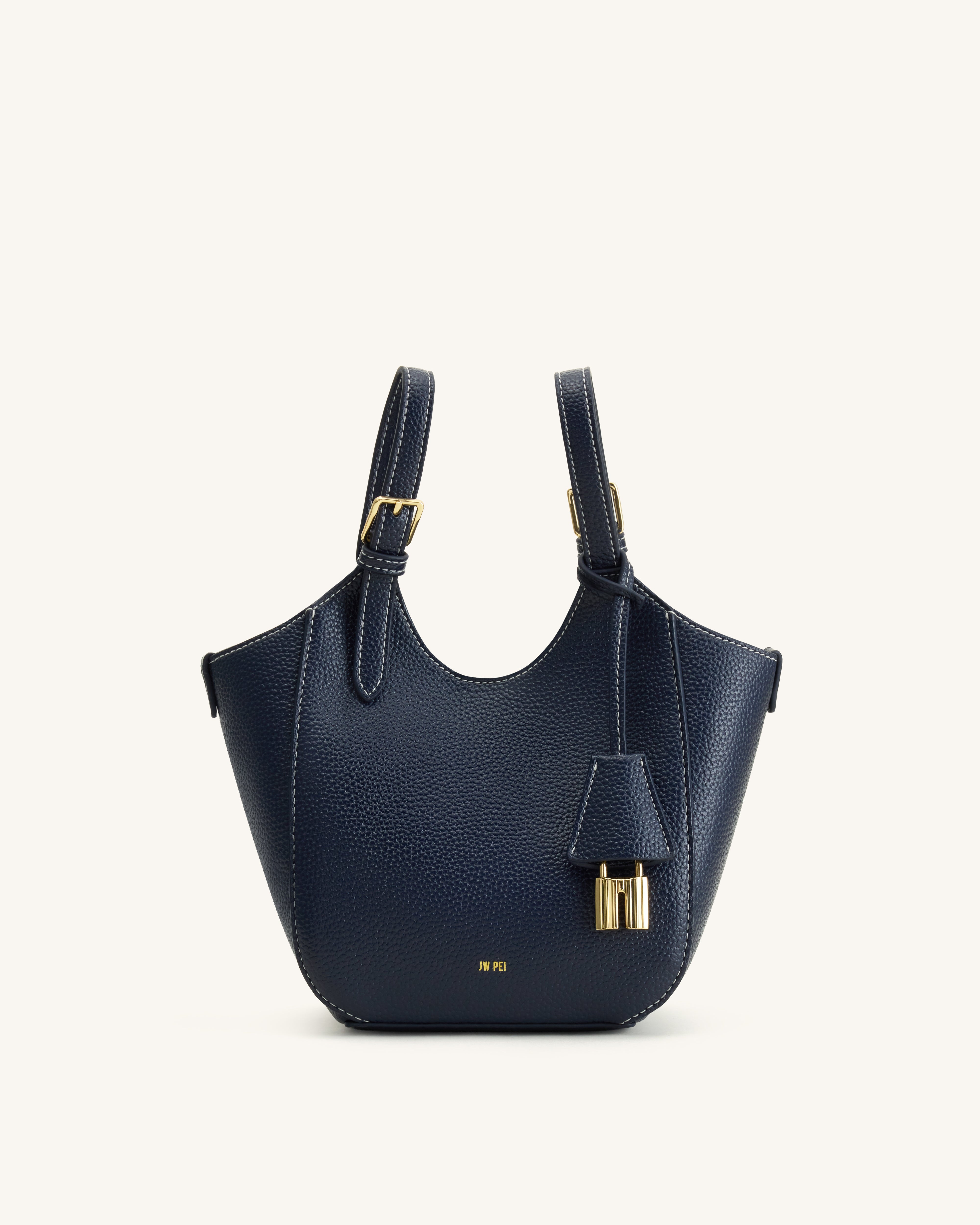 Ines Padlock Tote Bag - Navy | JW PEI