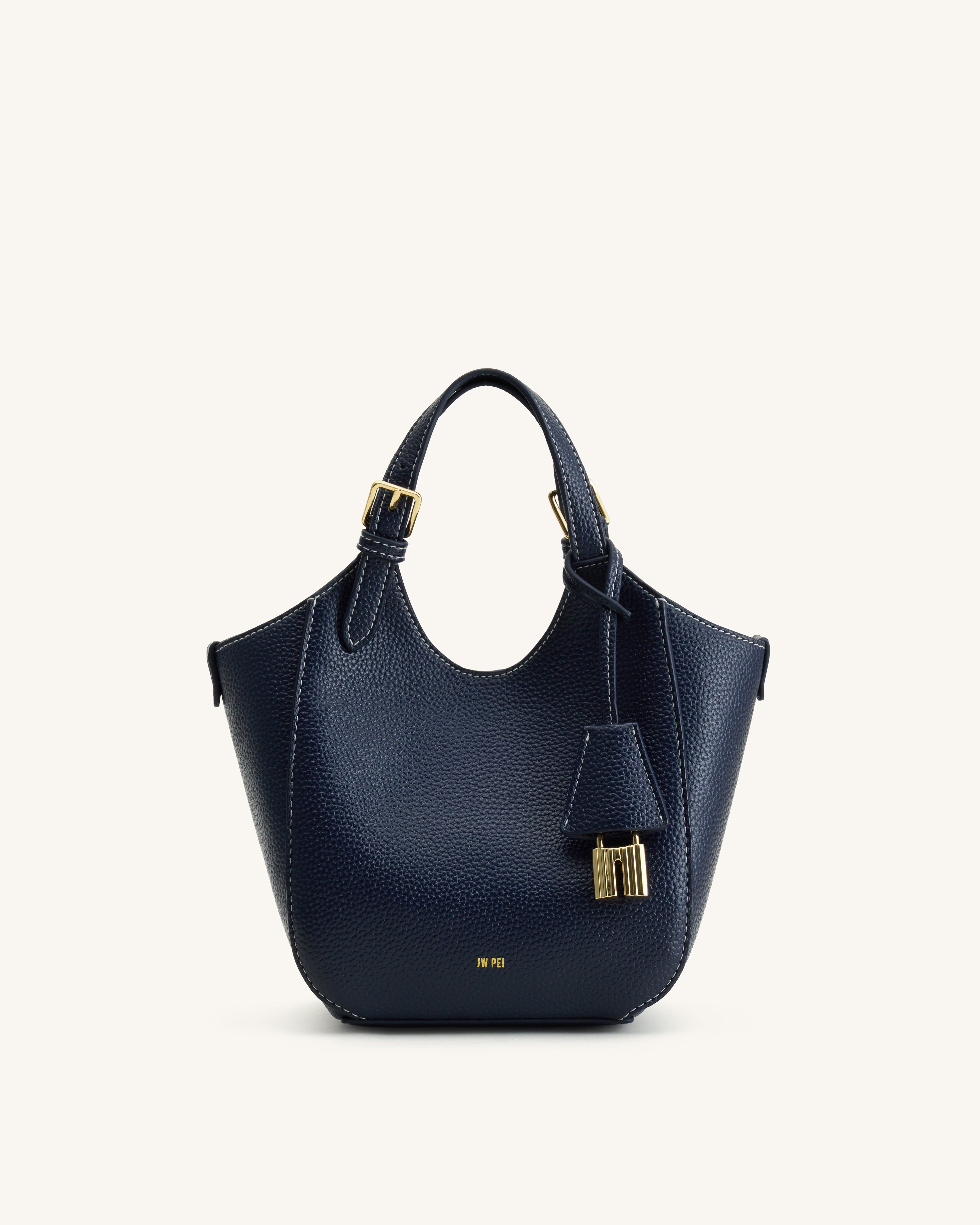 Ines Padlock Tote Bag - Navy | JW PEI