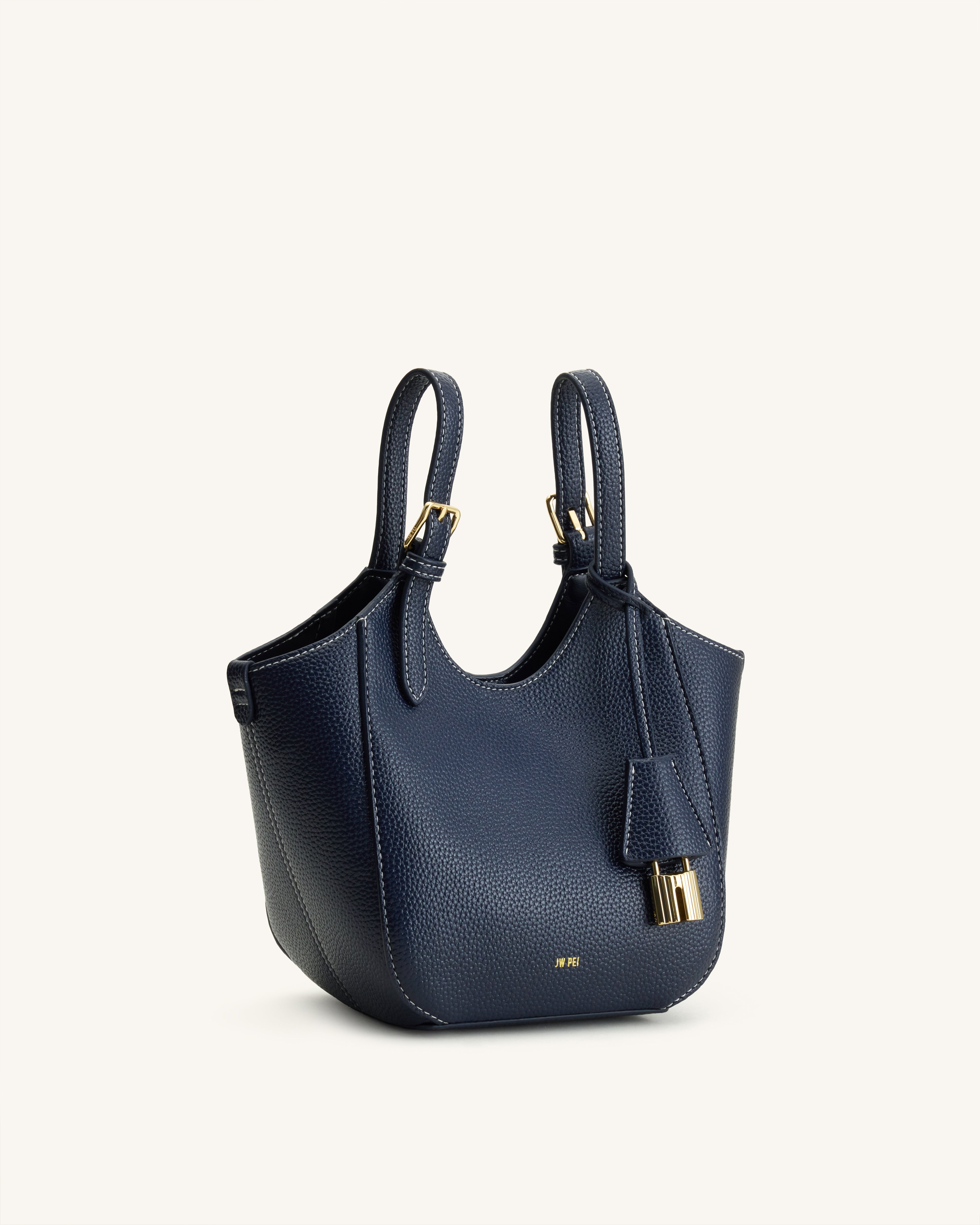 Ines Padlock Tote Bag - Navy | JW PEI