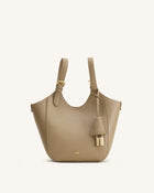 Ines Padlock Tote Bag - Gray Beige