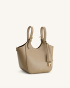 Ines Padlock Tote Bag - Gray Beige