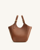 Ines Padlock Tote Bag - Chocolate Brown