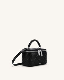 Vivienne Quilted Vanity Top Handle Bag - Black
