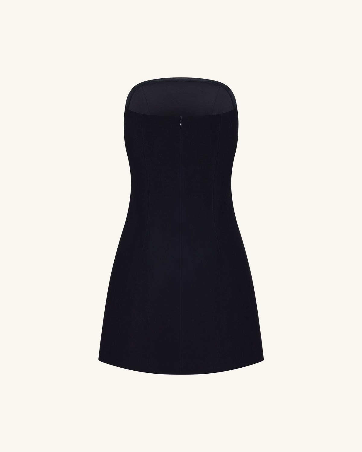 Strapless Floral Appliqué Dress - Black