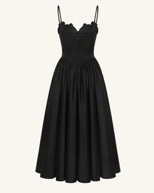 Orchid Embroidered Appliqué Corset Maxi Dress - Black