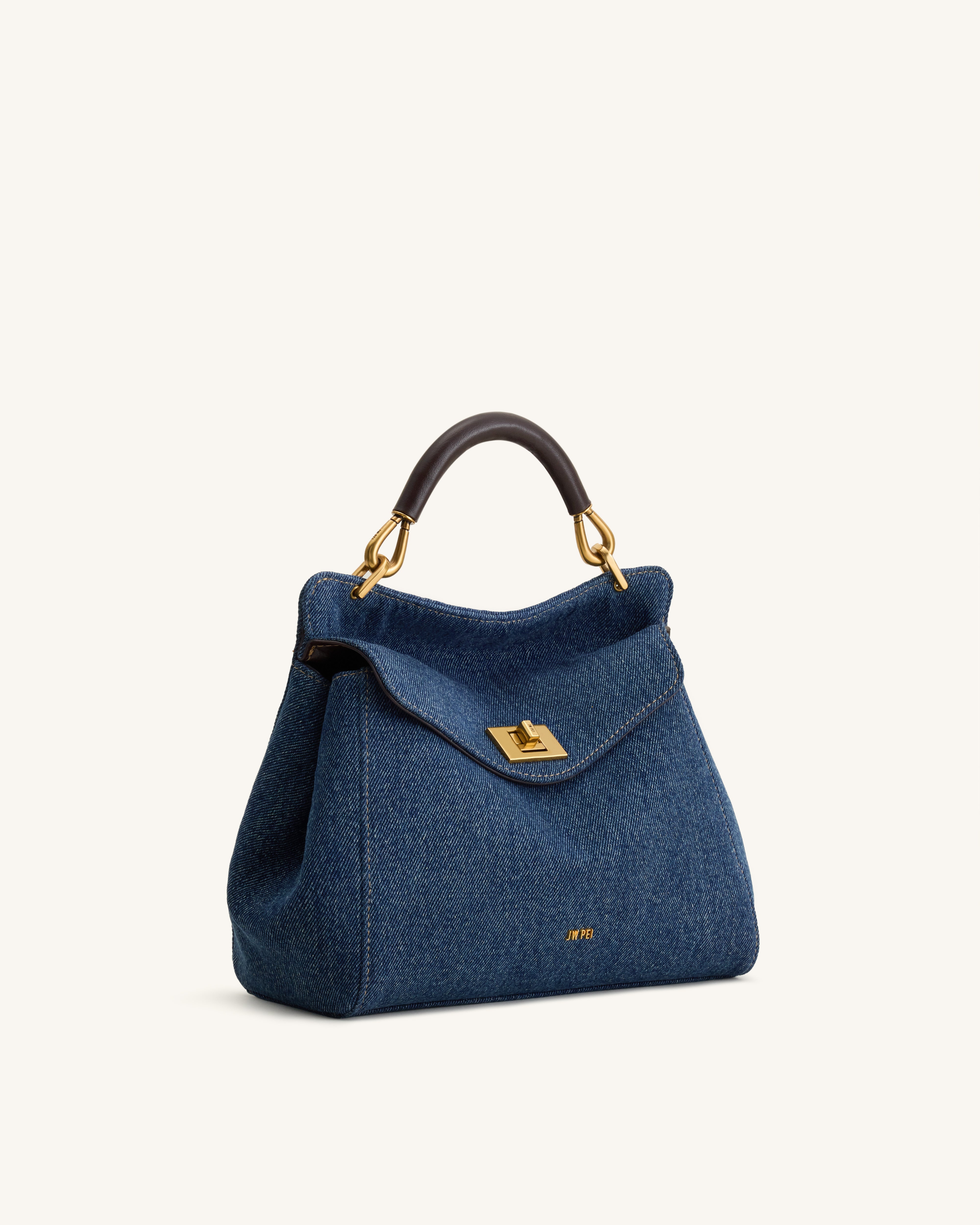 Lucia Classic Handbag - Blue Denim | JW PEI