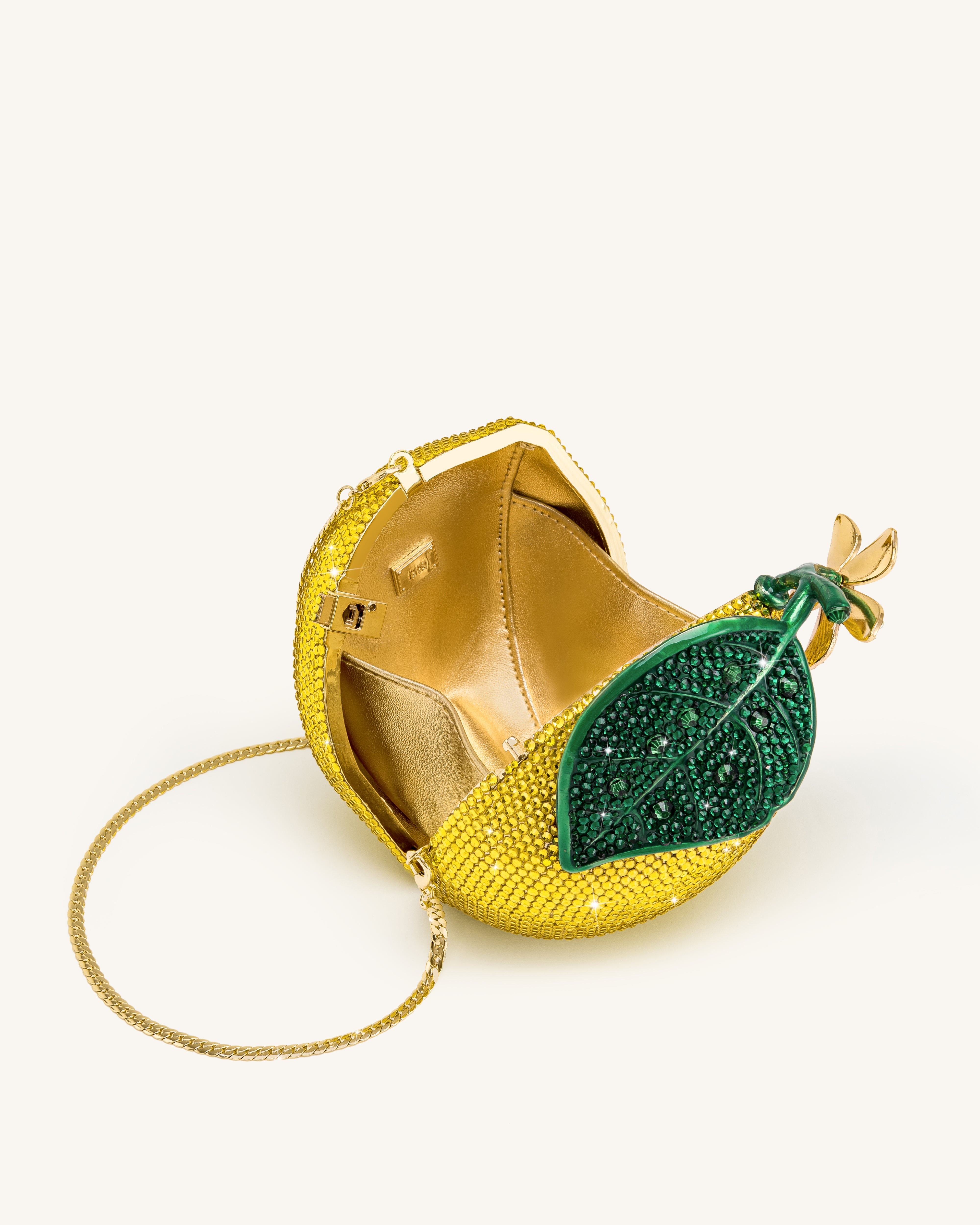 Lemon-Inspired Rhinestone Clutch - Yellow | JW PEI