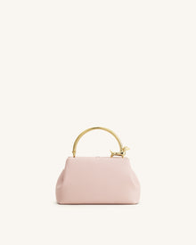 Bruna Dachshund Metal Handle Top Handle Bag - Light Pink