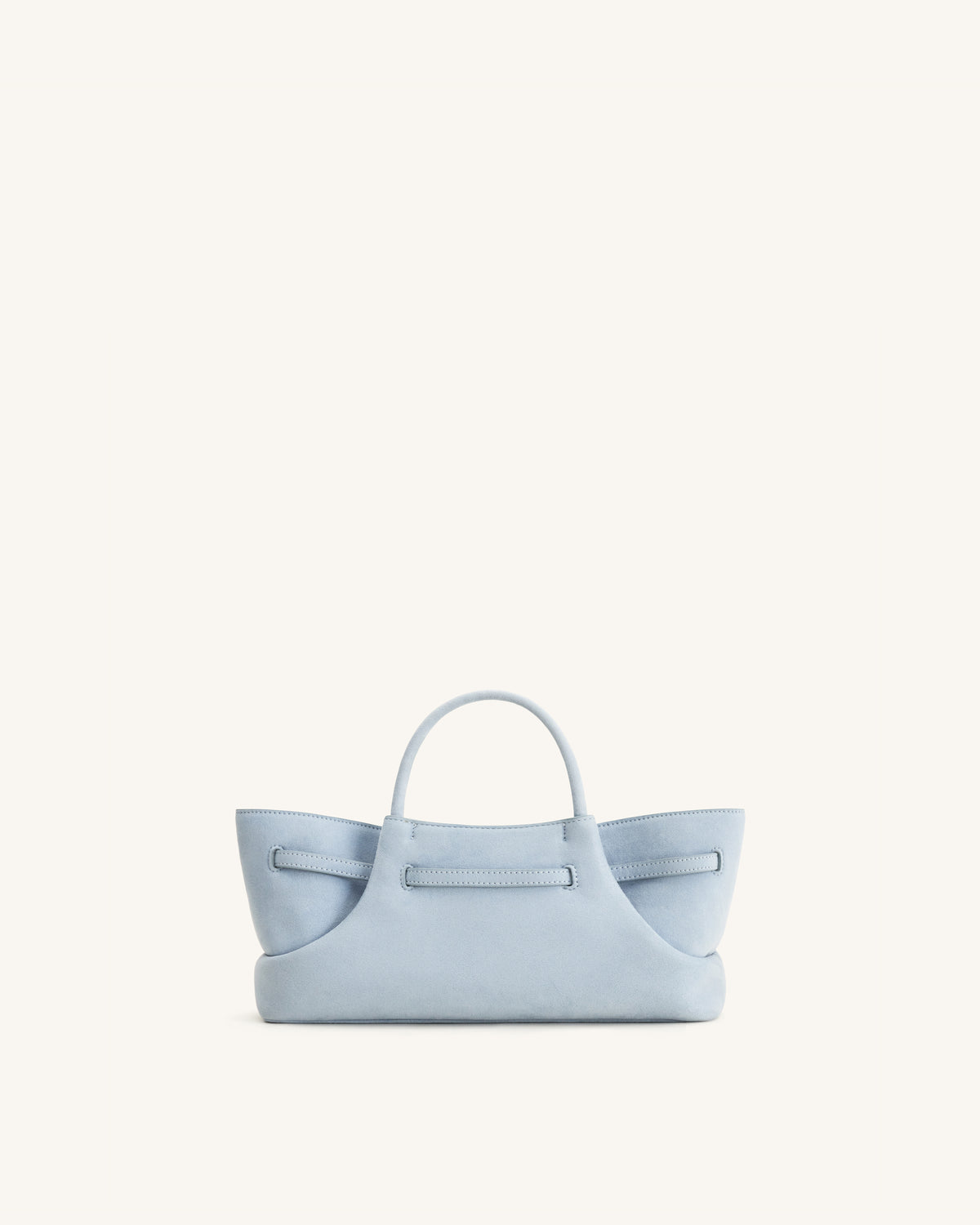 Maeve Dachshund Metal Charm Faux Suede Tote Bag - Blue