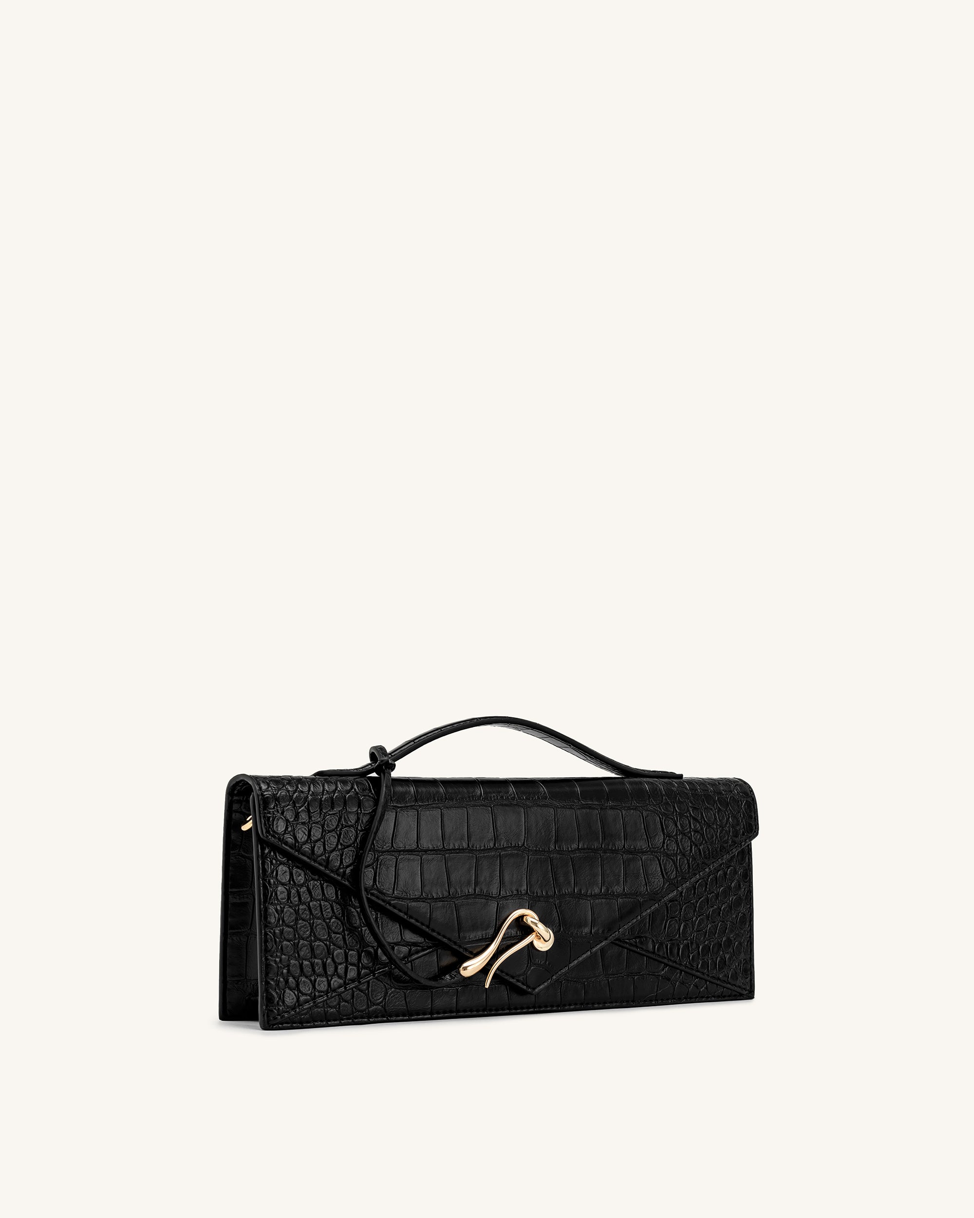 Celeste Envelope Top Handle Bag - Black Croc | JW PEI
