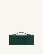 Celeste Envelope Top Handle Bag - Olive Green Lizard Texture