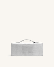 Celeste Envelope Top Handle Bag - Silver Lizard Texture
