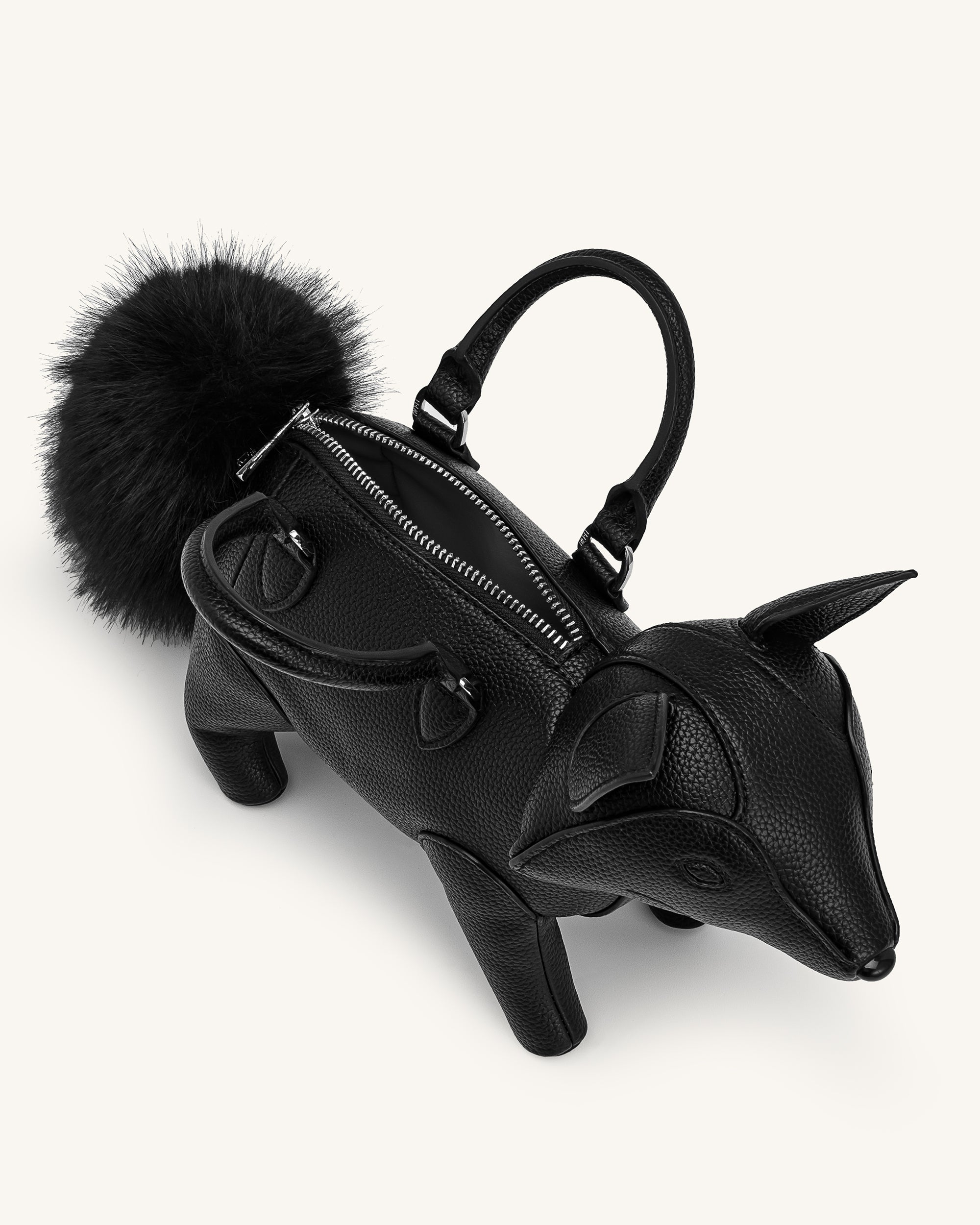 Kai Fox Shaped Top Handle Bag - Black