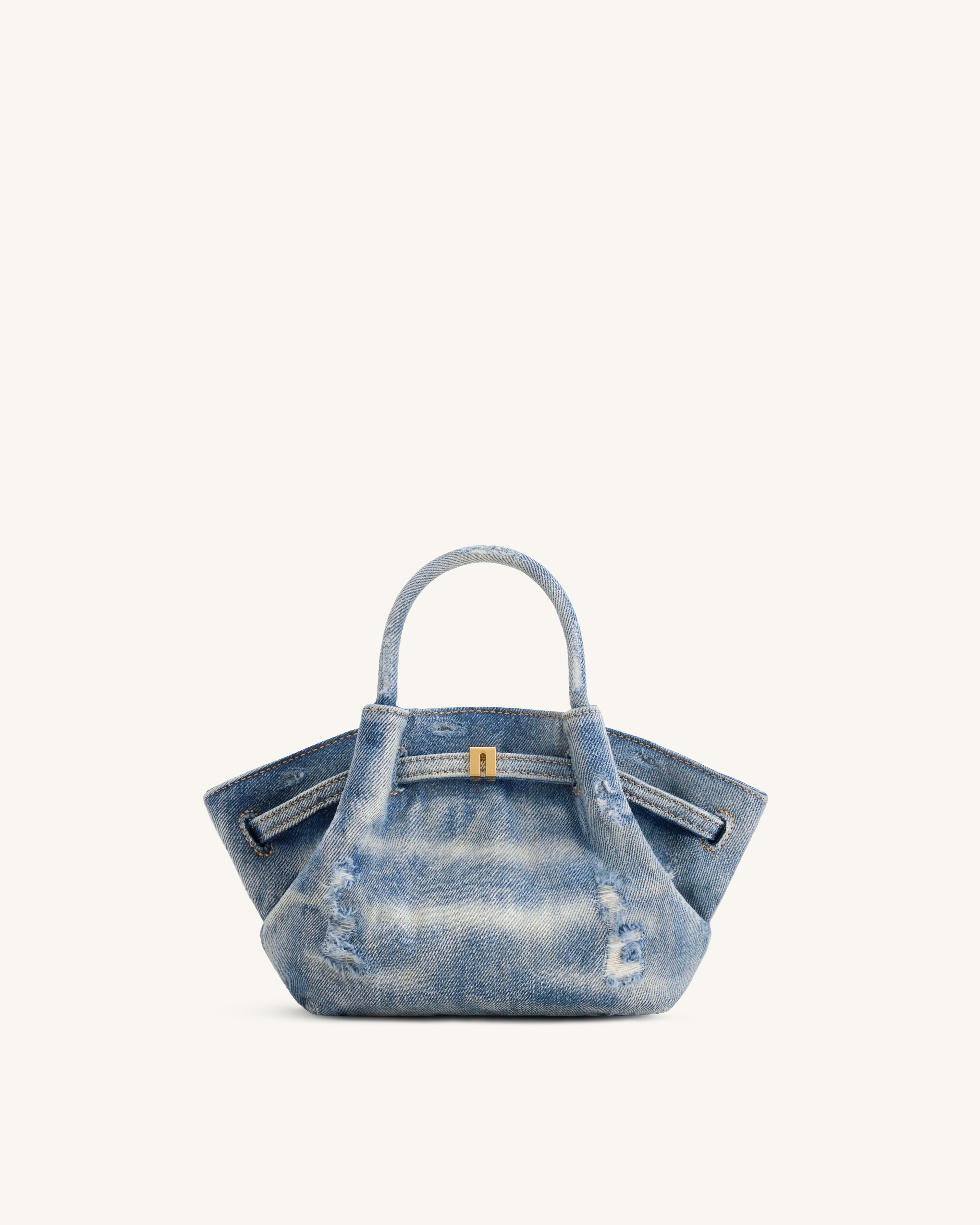 Hana Mini Denim Tote Bag - Blue | JW PEI