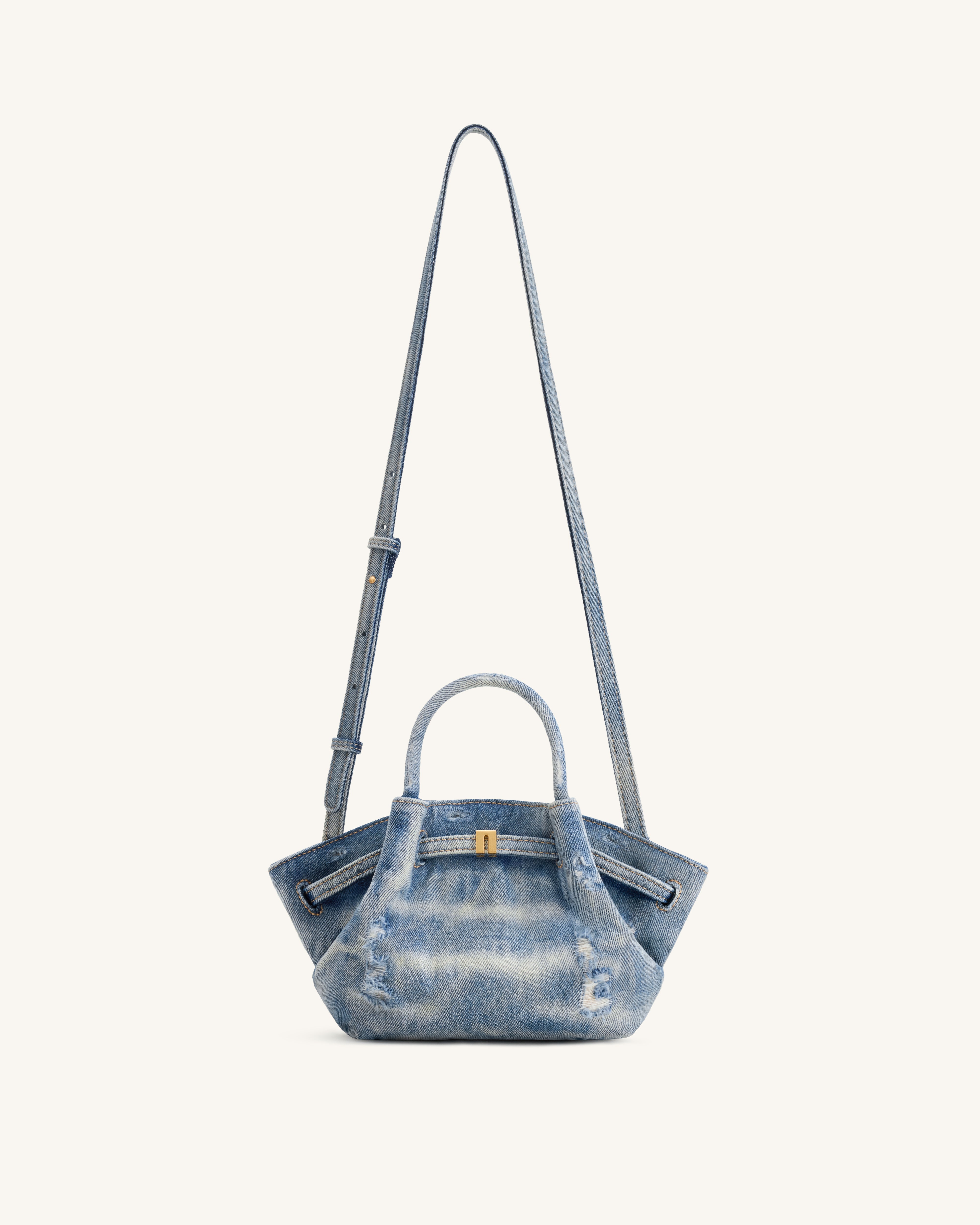 Hana Mini Denim Tote Bag - Blue | JW PEI