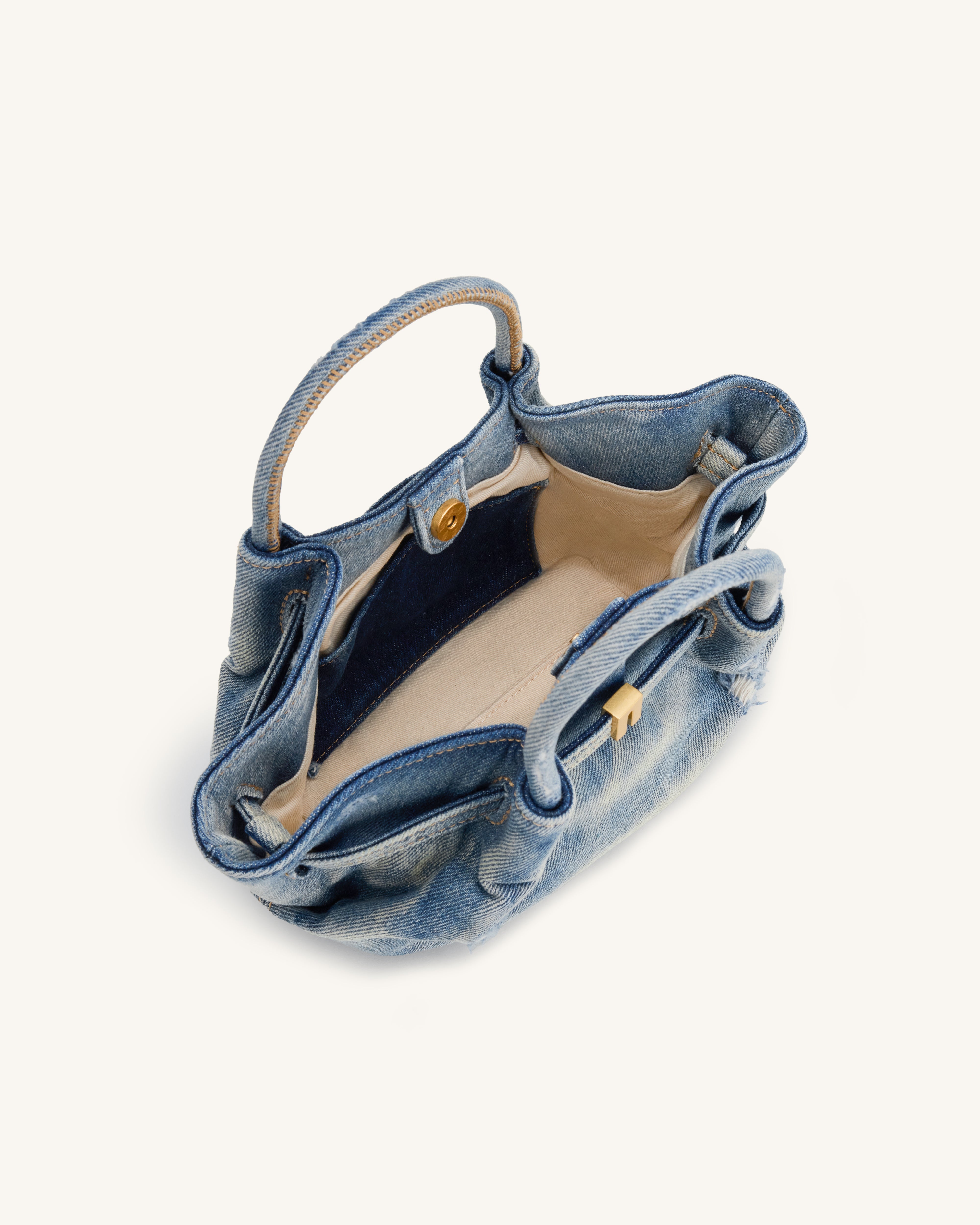 Hana Mini Denim Tote Bag - Blue | JW PEI
