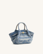 Hana Mini Denim Tote Bag - Blue