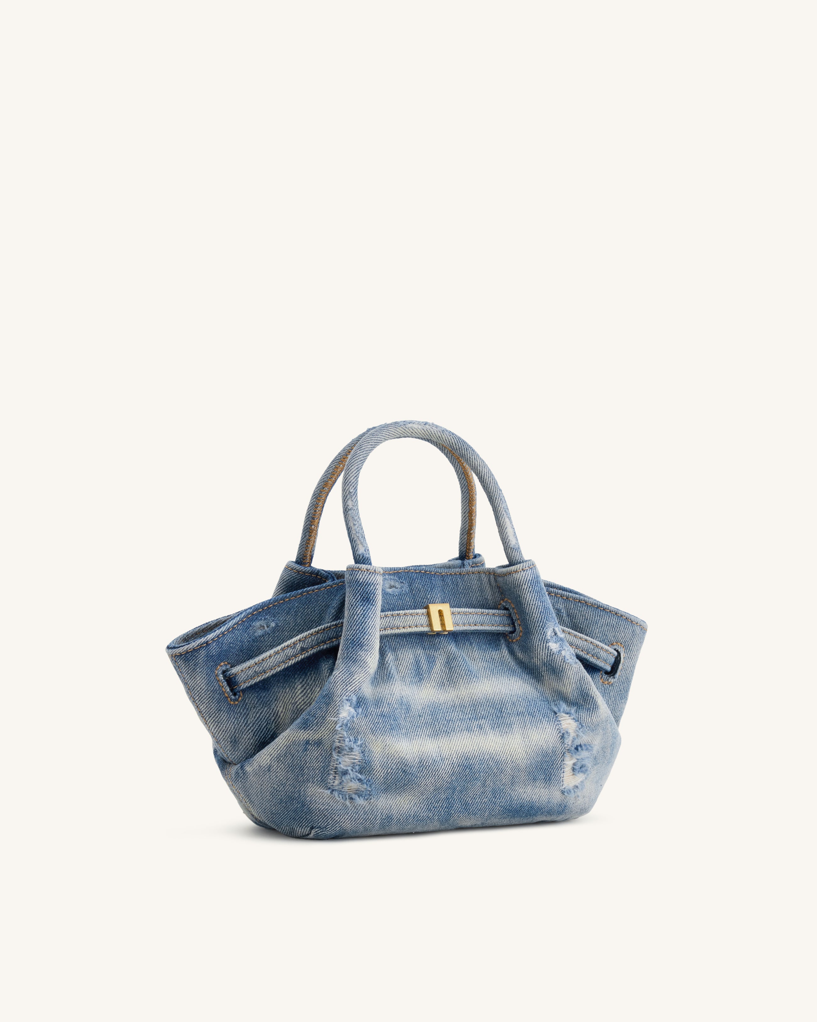 Hana Mini Denim Tote Bag - Blue