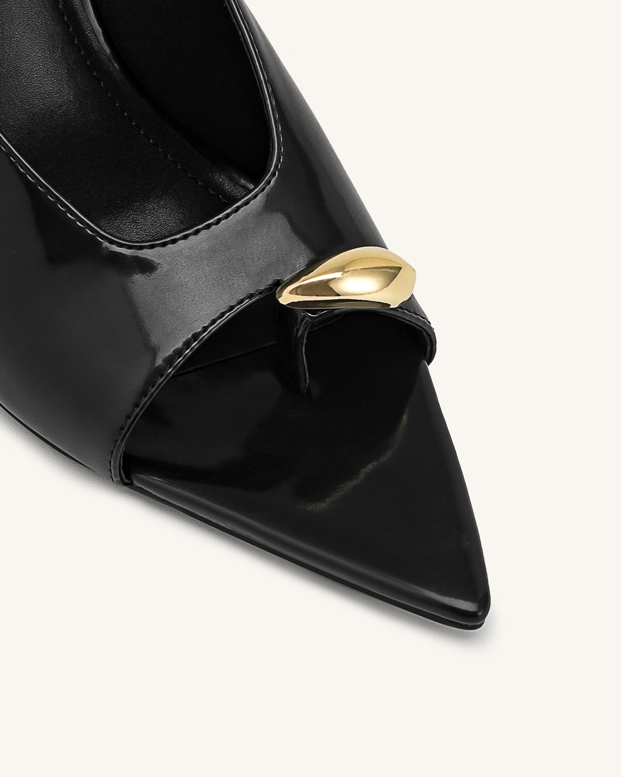Noemi Pointed-Toe Mule Heels - Black | JW PEI