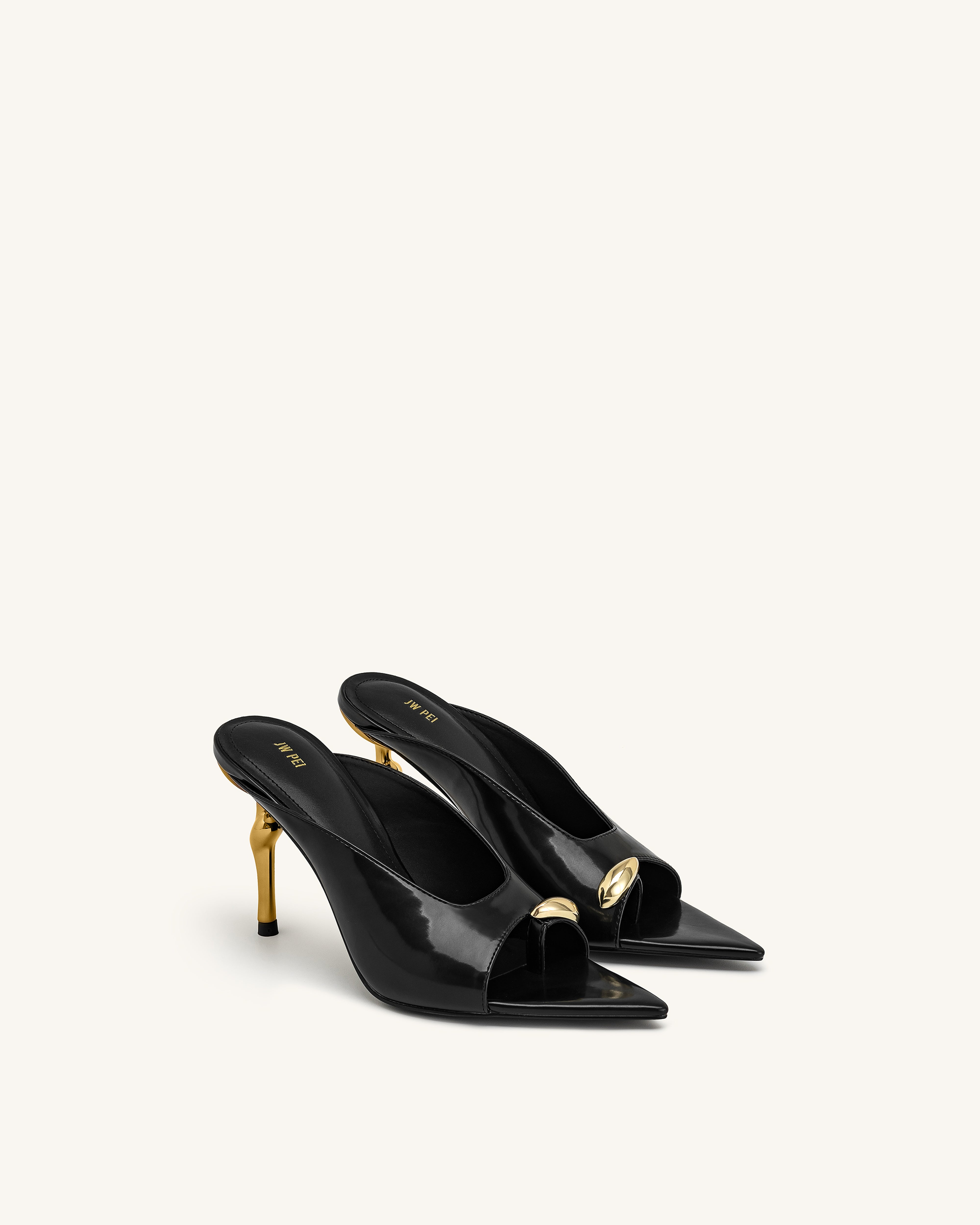 JW PEI ミュール Noemi Pointed-Toe Mule Heels - Black | JW PEI