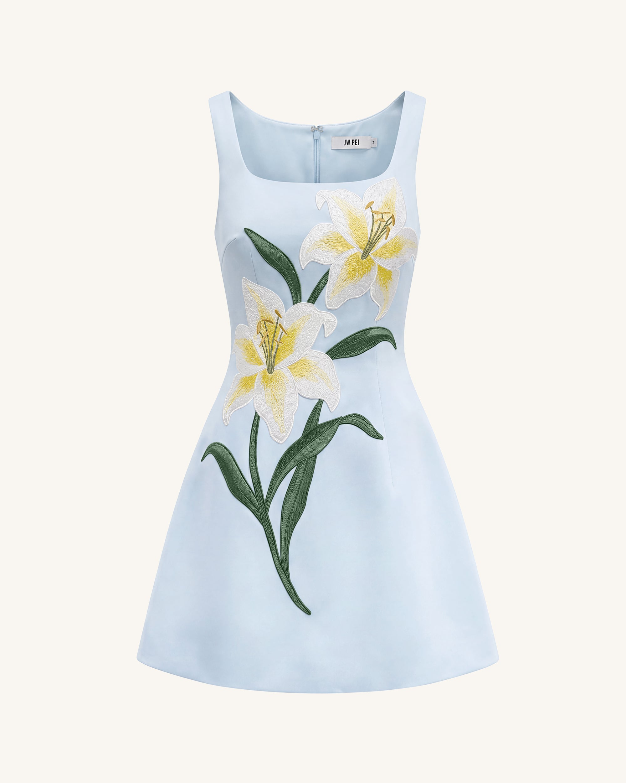 Lily Floral Print Sleeveless A-Line Mini Dress - Light Blue 2