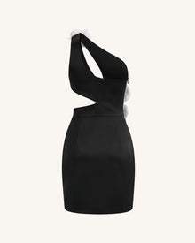 Orchid Embellished Cutout Mini Dress - Black