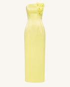 Orchid Embellished Strapless Maxi Dress - Yellow