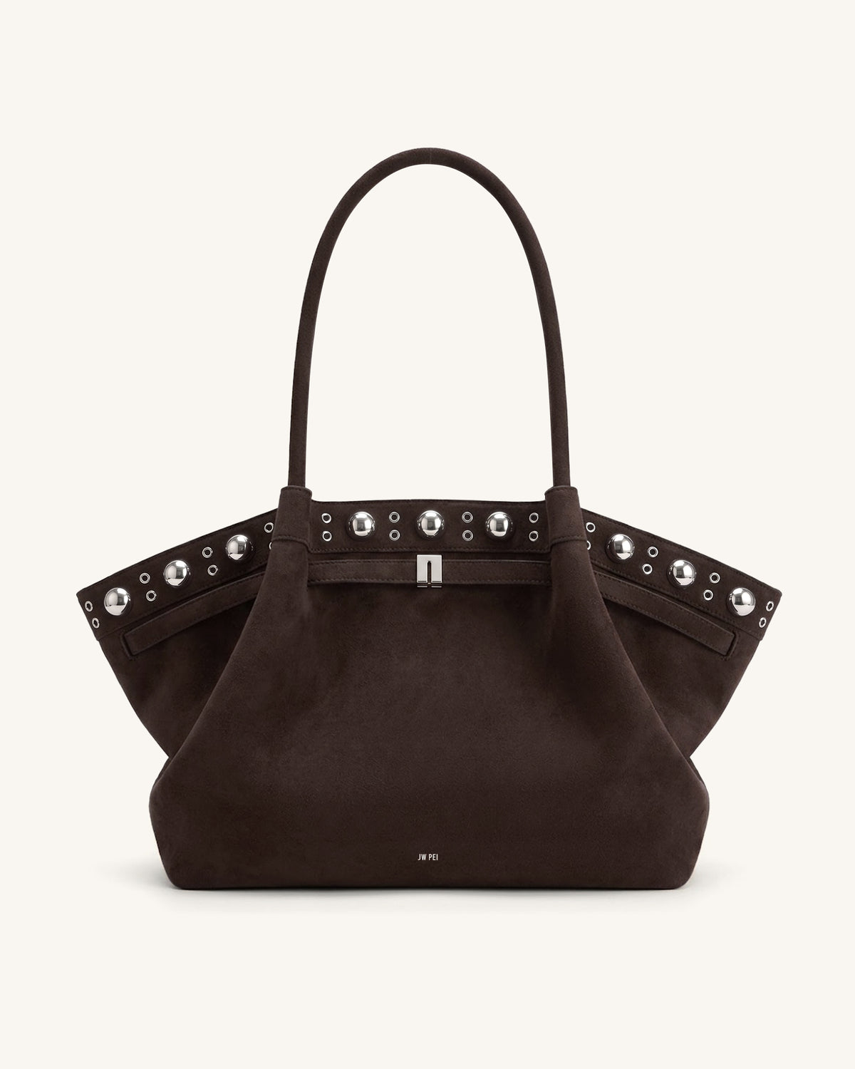 Hana Large Faux Suede Tote Bag - Deep Brown