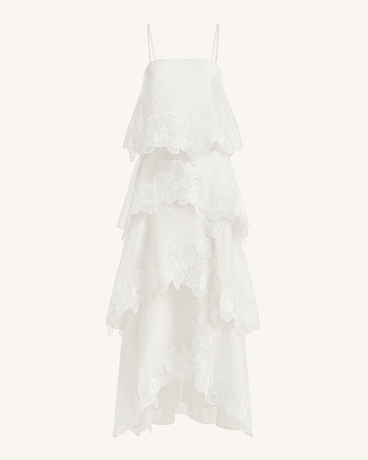 Orchid Embroidered Layered Maxi Dress - White 4