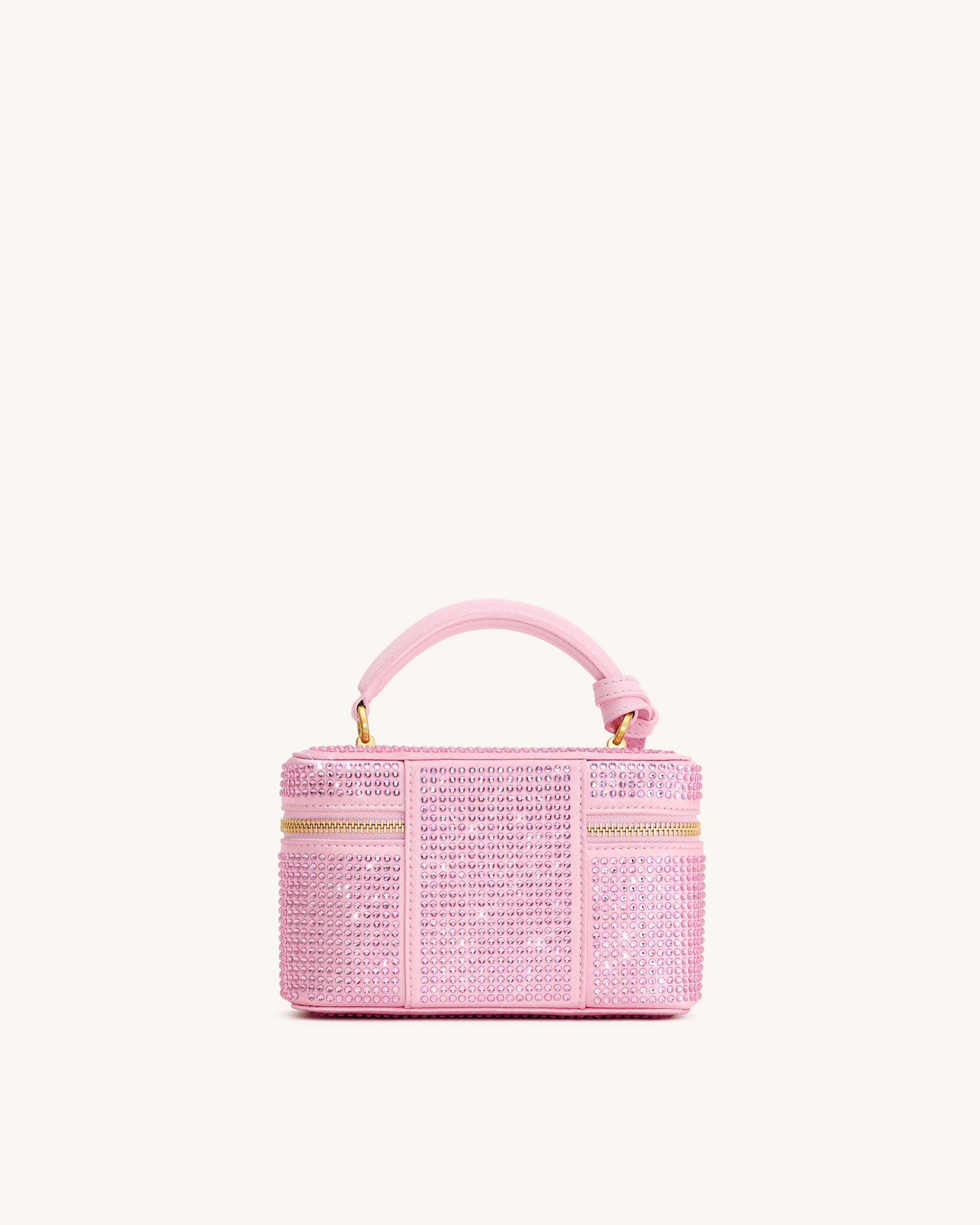Cleo Artificial Crystal Box Shape Top Handle Bag - Pink | JW PEI