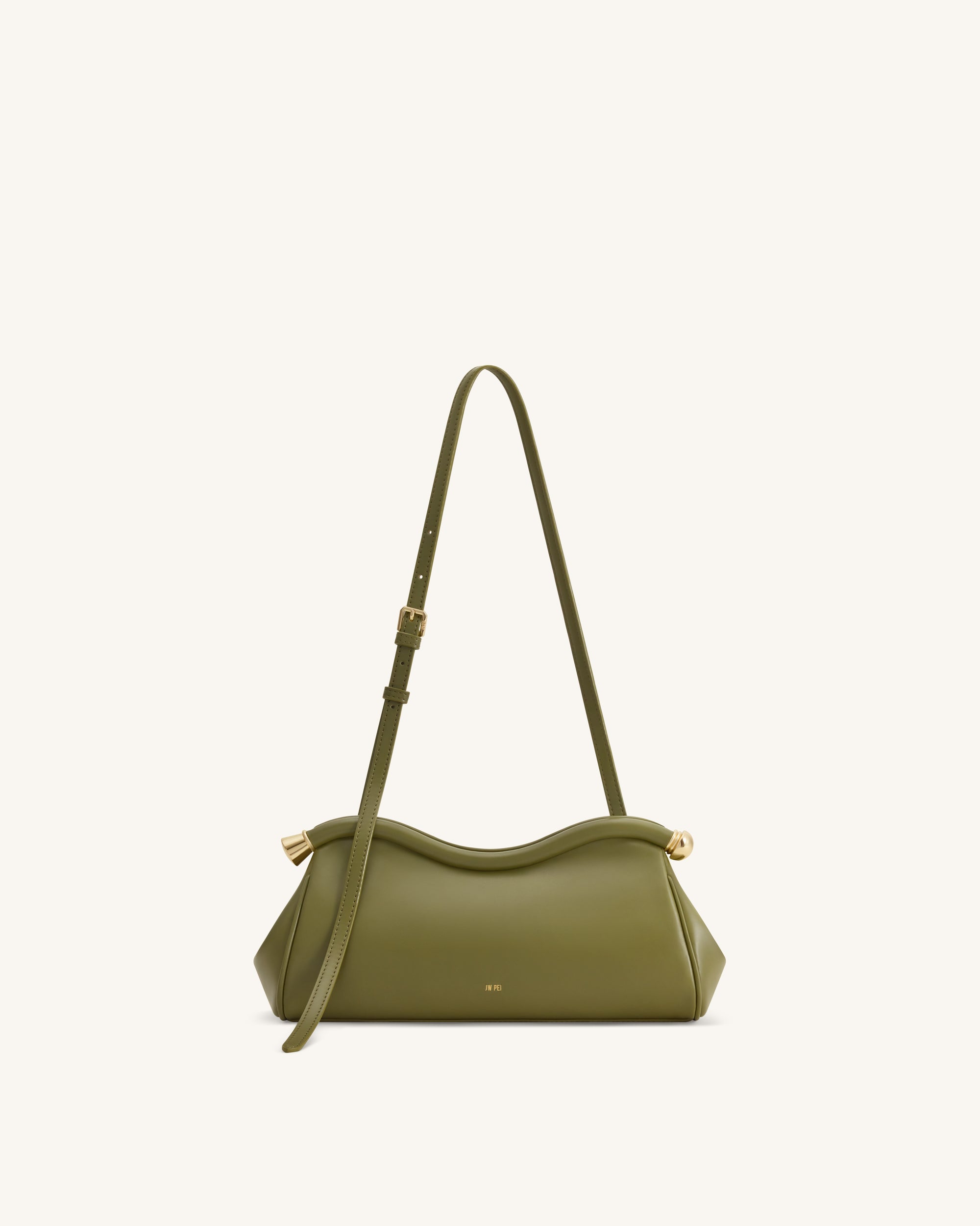 Naomi Curved Shoulder Bag - Olive Green