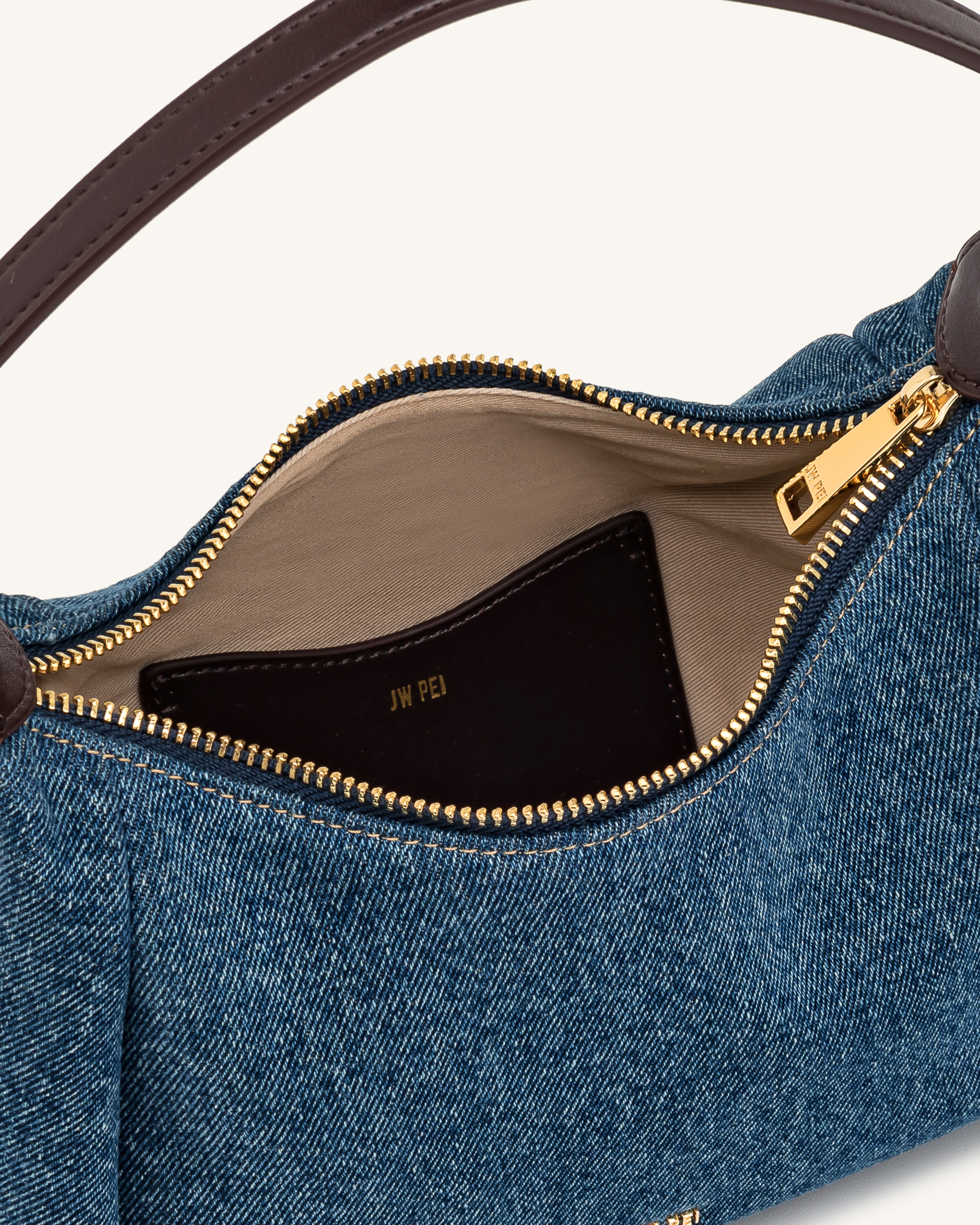 Velora Denim Shoulder Bag - Blue Denim | JW PEI