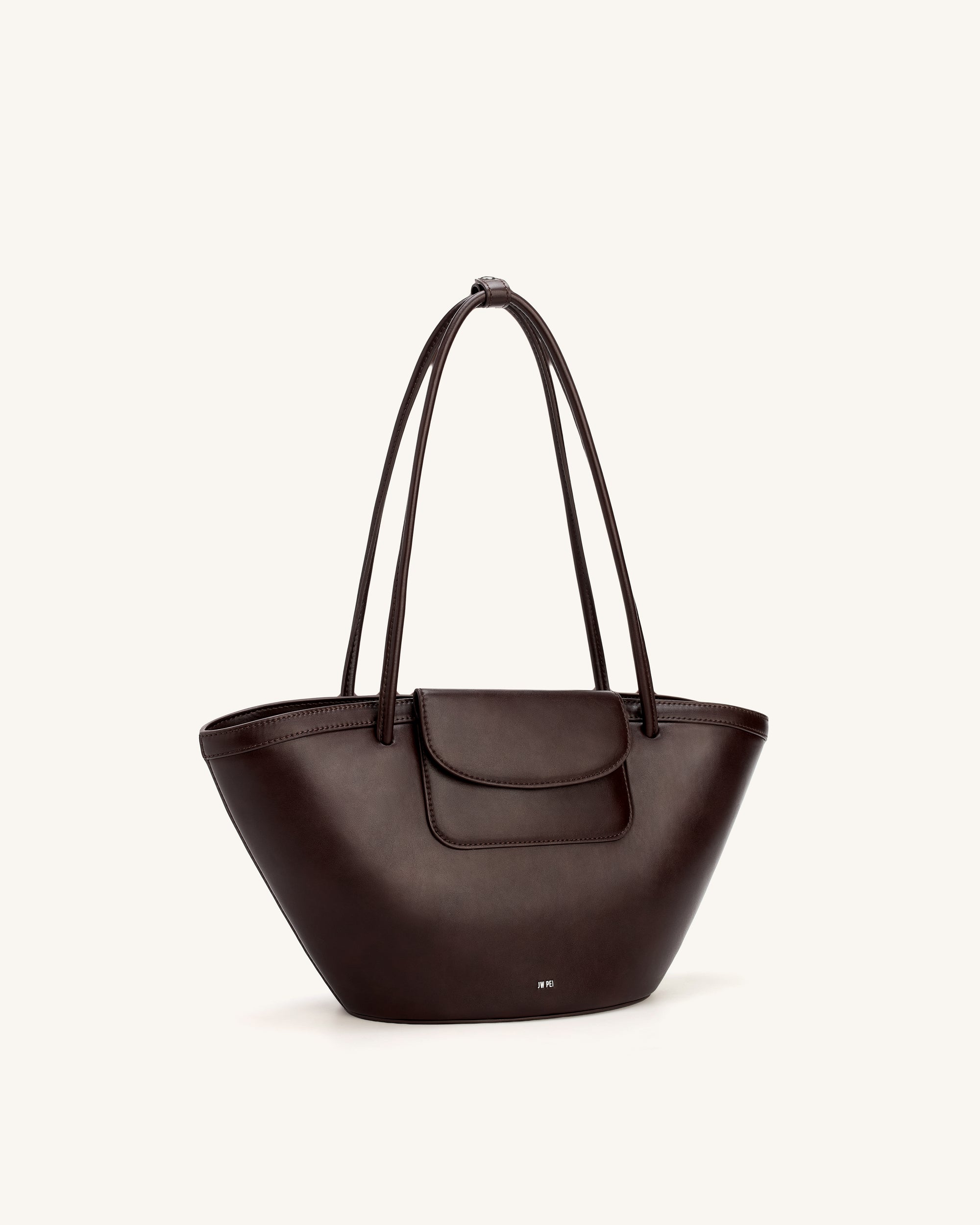 Corinne Pocket Tote Bag - Dark Brown