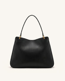 Lucia Turn-Lock Shoulder Bag - Black