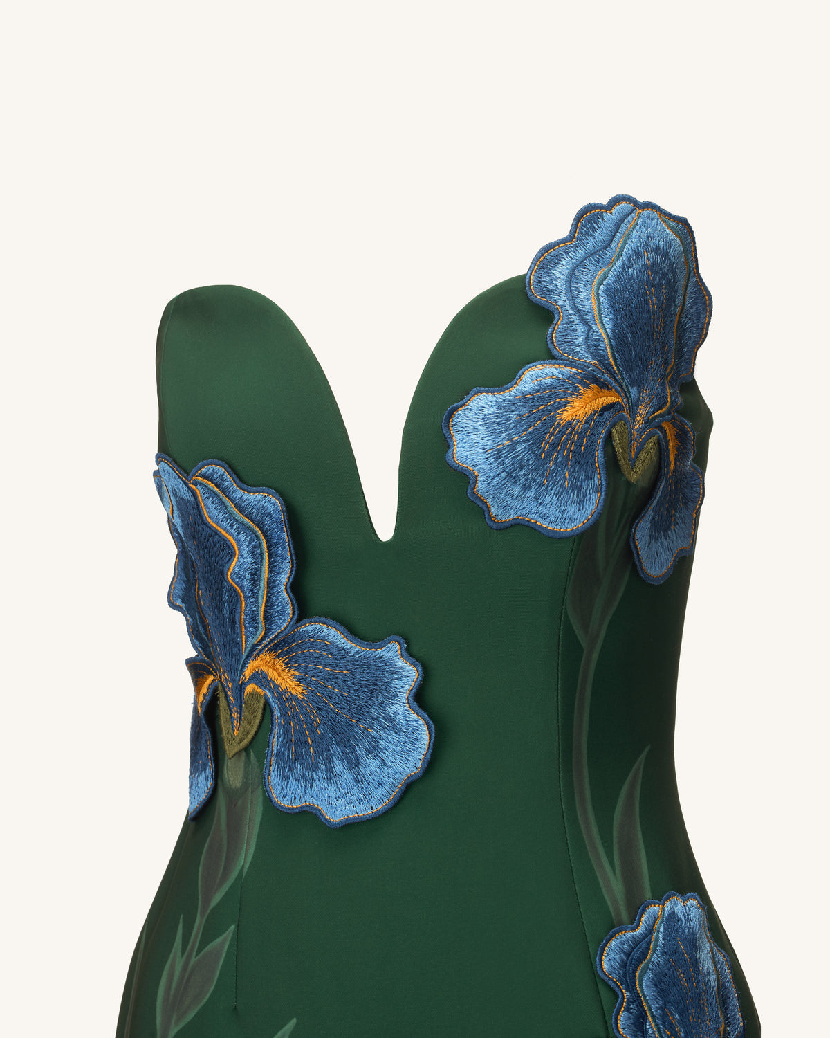 blue and green embroidered dress Iris Notch Neck Strapless Maxi - Emerald Select your size:EU 39 - US 6.5 / 7 this dress is perfect jude-cloth Women's Black Linen Look