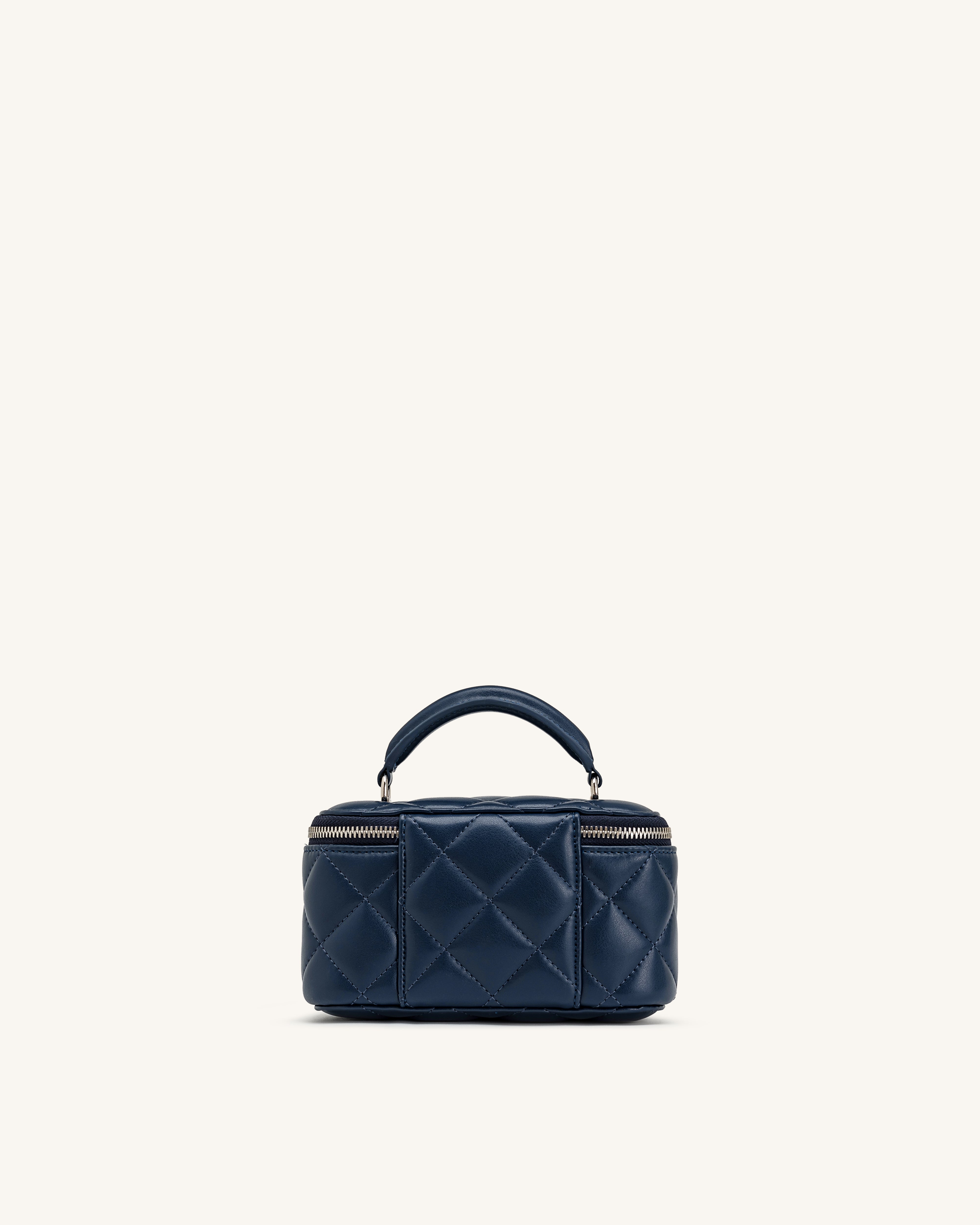 Vivienne Quilted Vanity Top Handle Bag - Navy | JW PEI