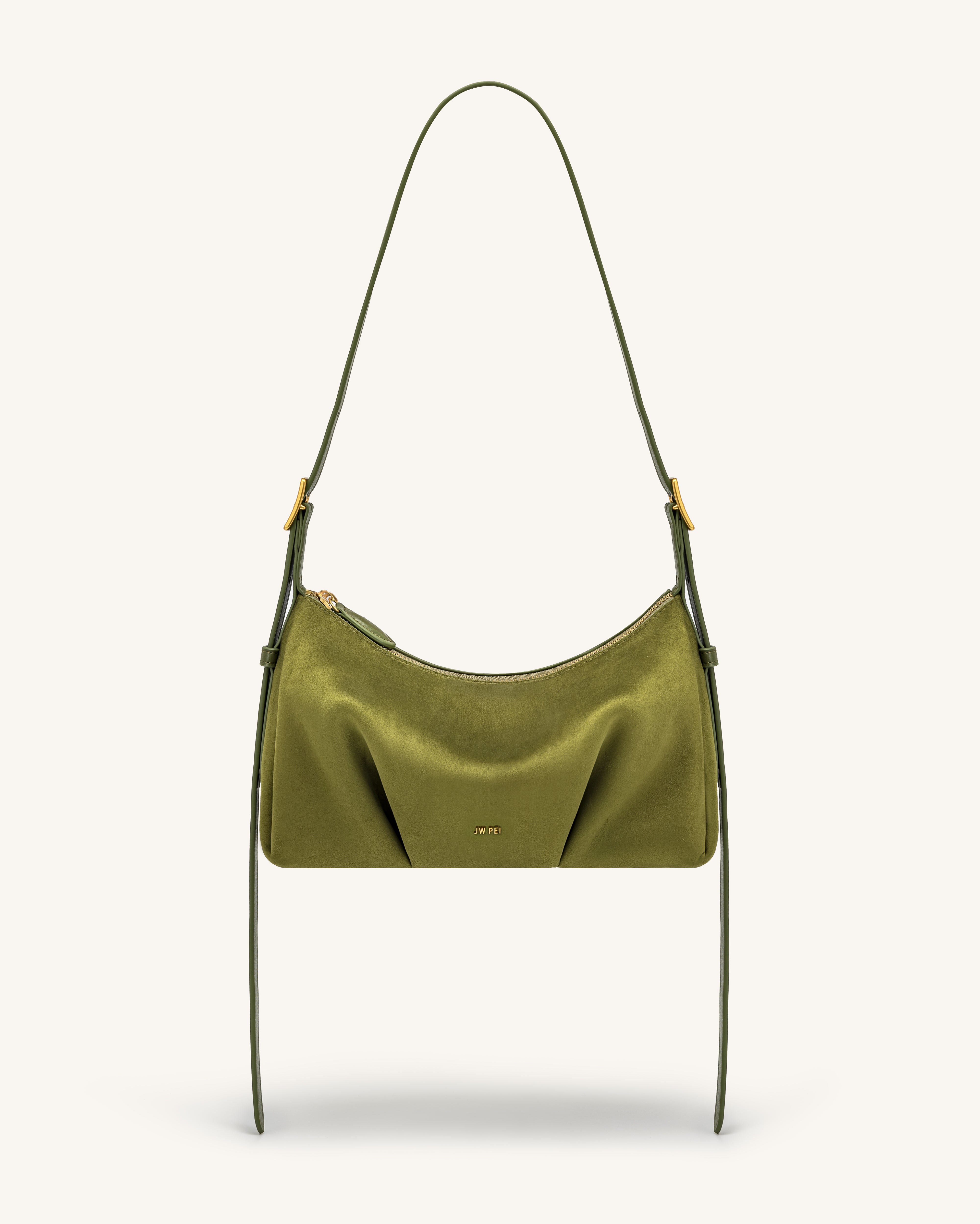 Loriette Faux Suede Crossbody Bag - Olive Green | JW PEI