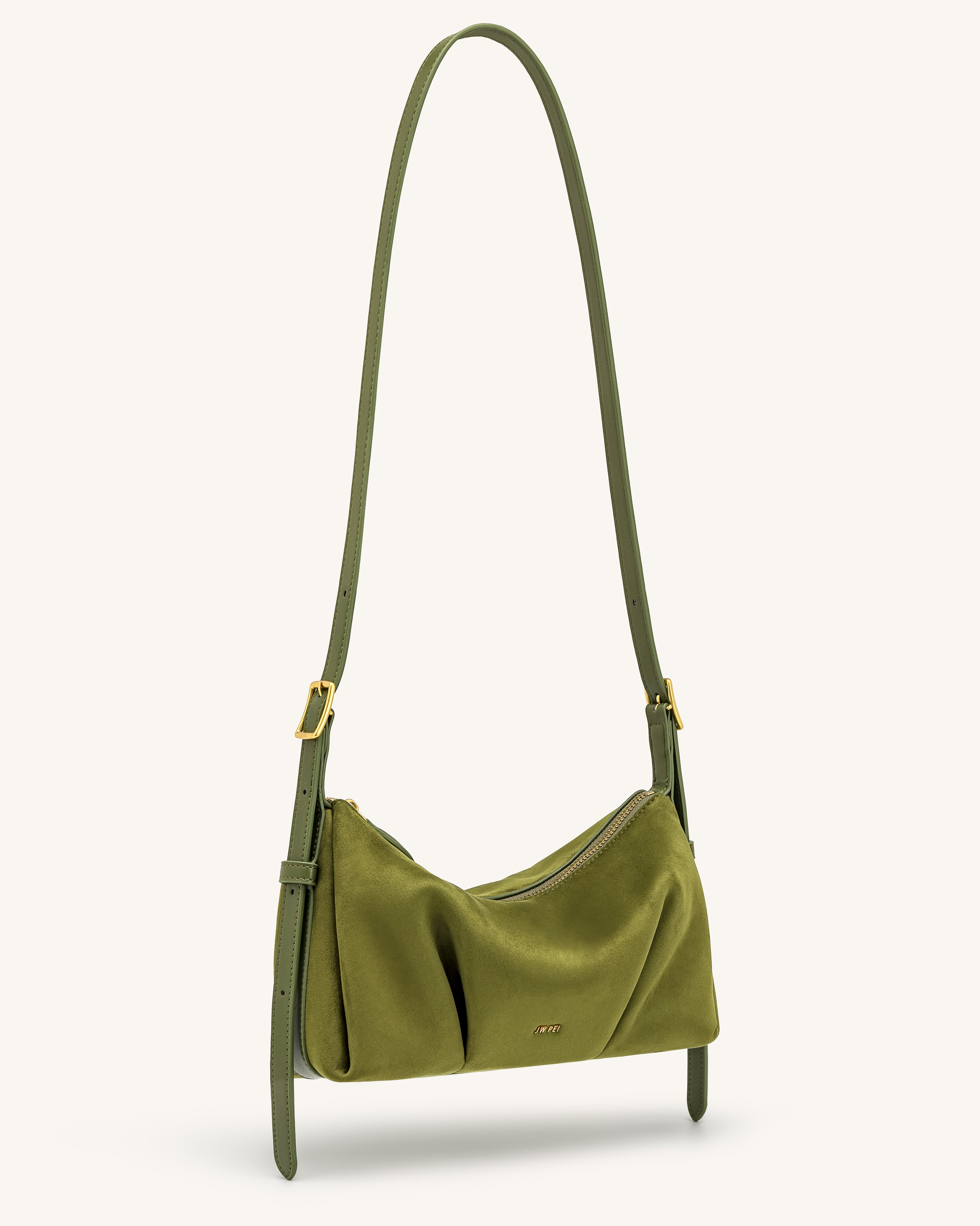 Loriette Faux Suede Crossbody Bag - Olive Green | JW PEI
