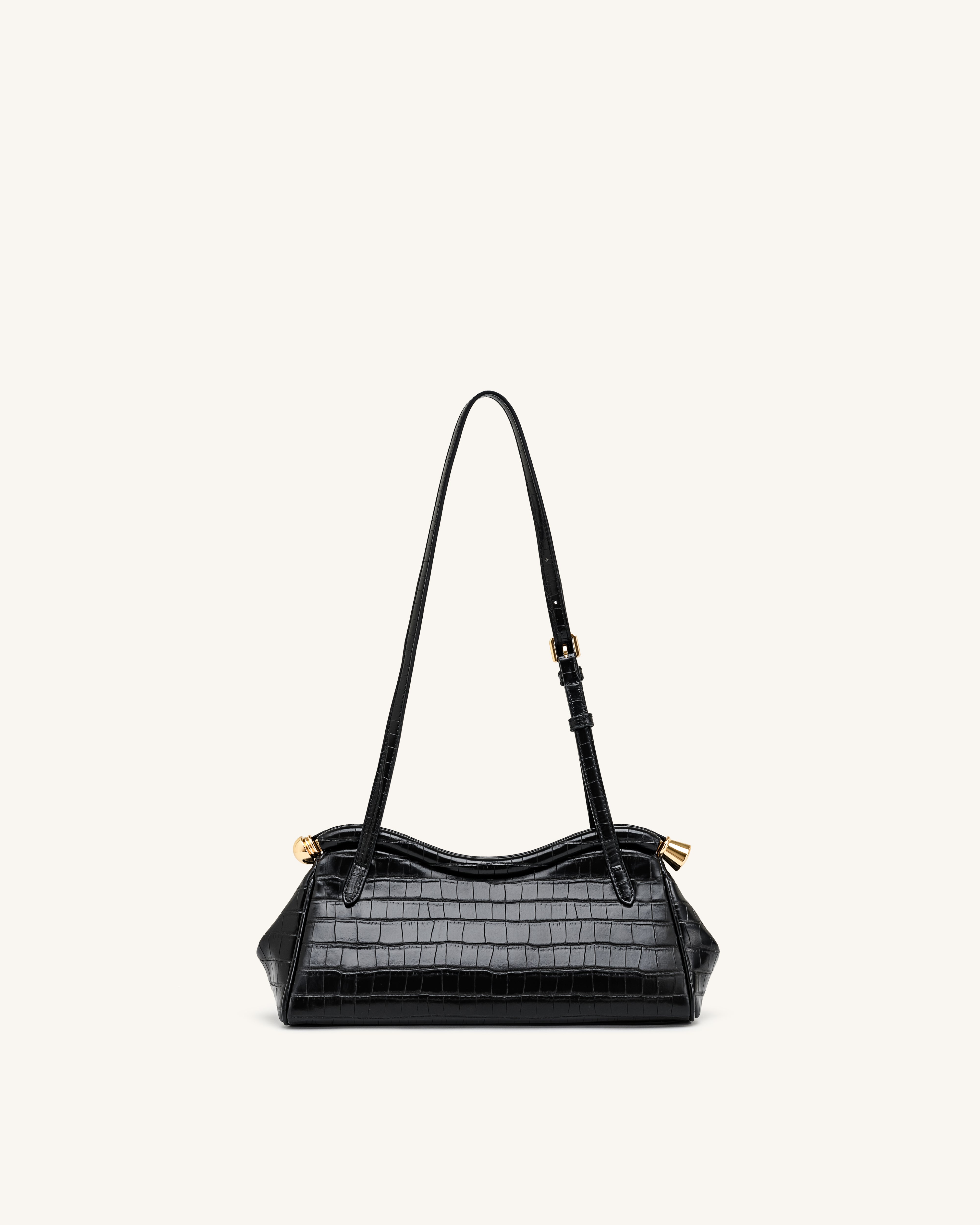 バッグ 26SS the crooked tailor bread bag black Naomi Curved Shoulder Bag - Black Croc | JW PEI