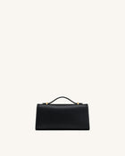 Delphine Saffiano Top Handle Bag - Black