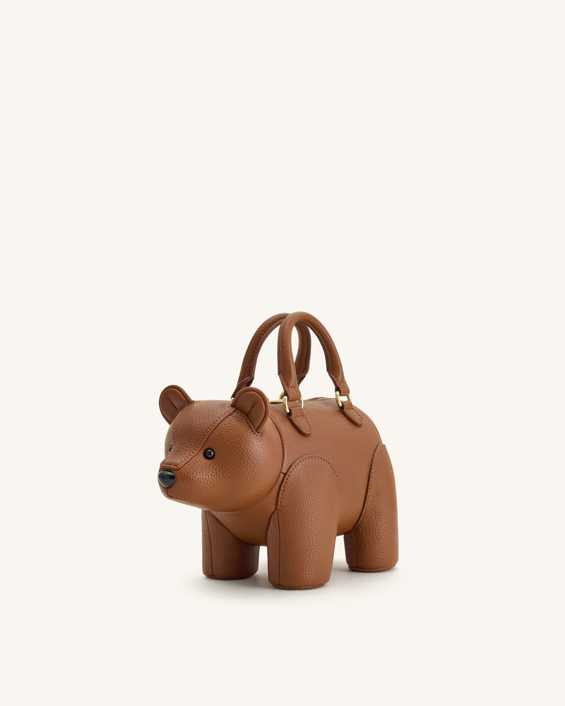 Bernie Bear Top Handle Bag - Brown
