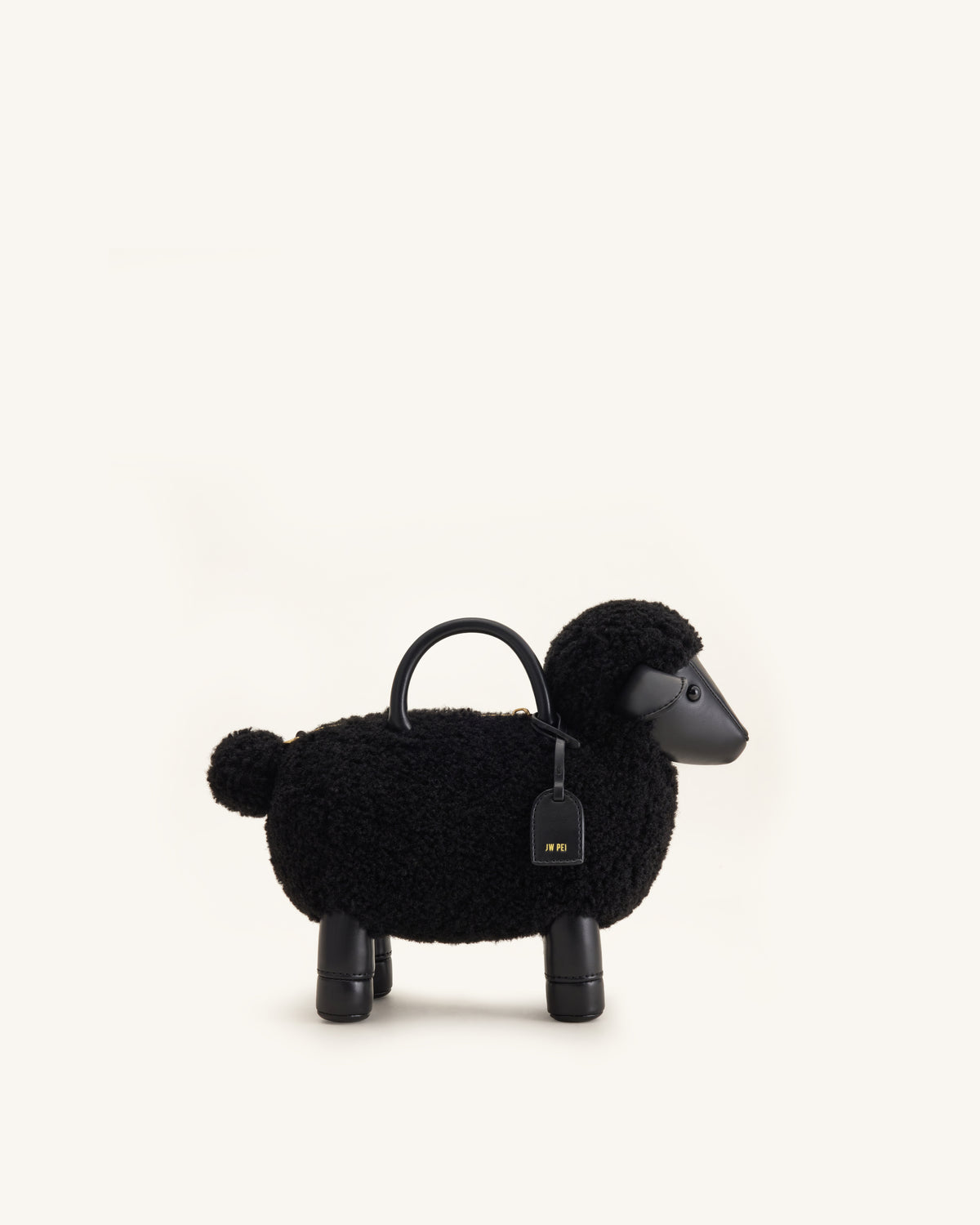 Luna Sheep Top Handle Bag - Black