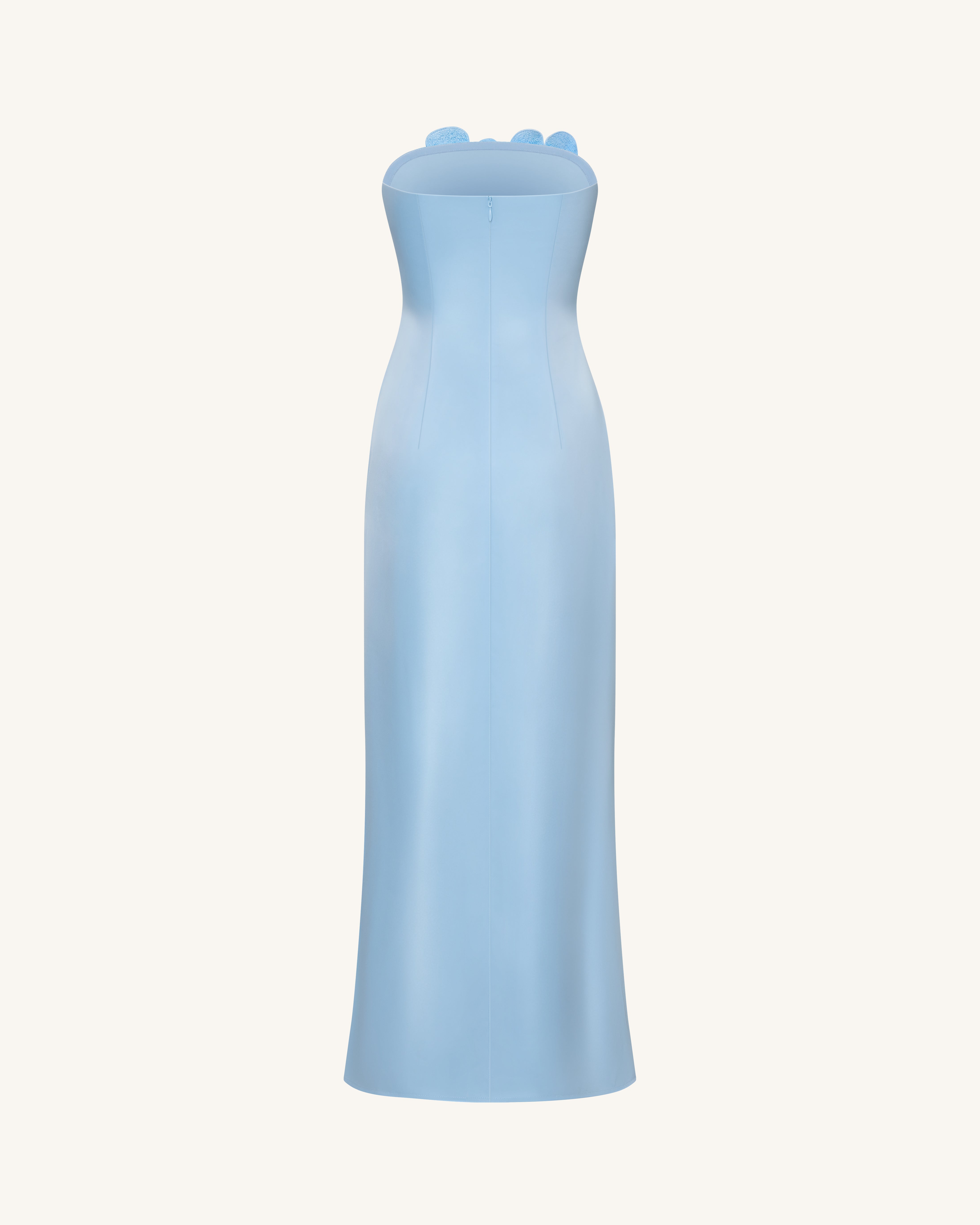 Floral Embroidered Long Dress - Blue | JW PEI
