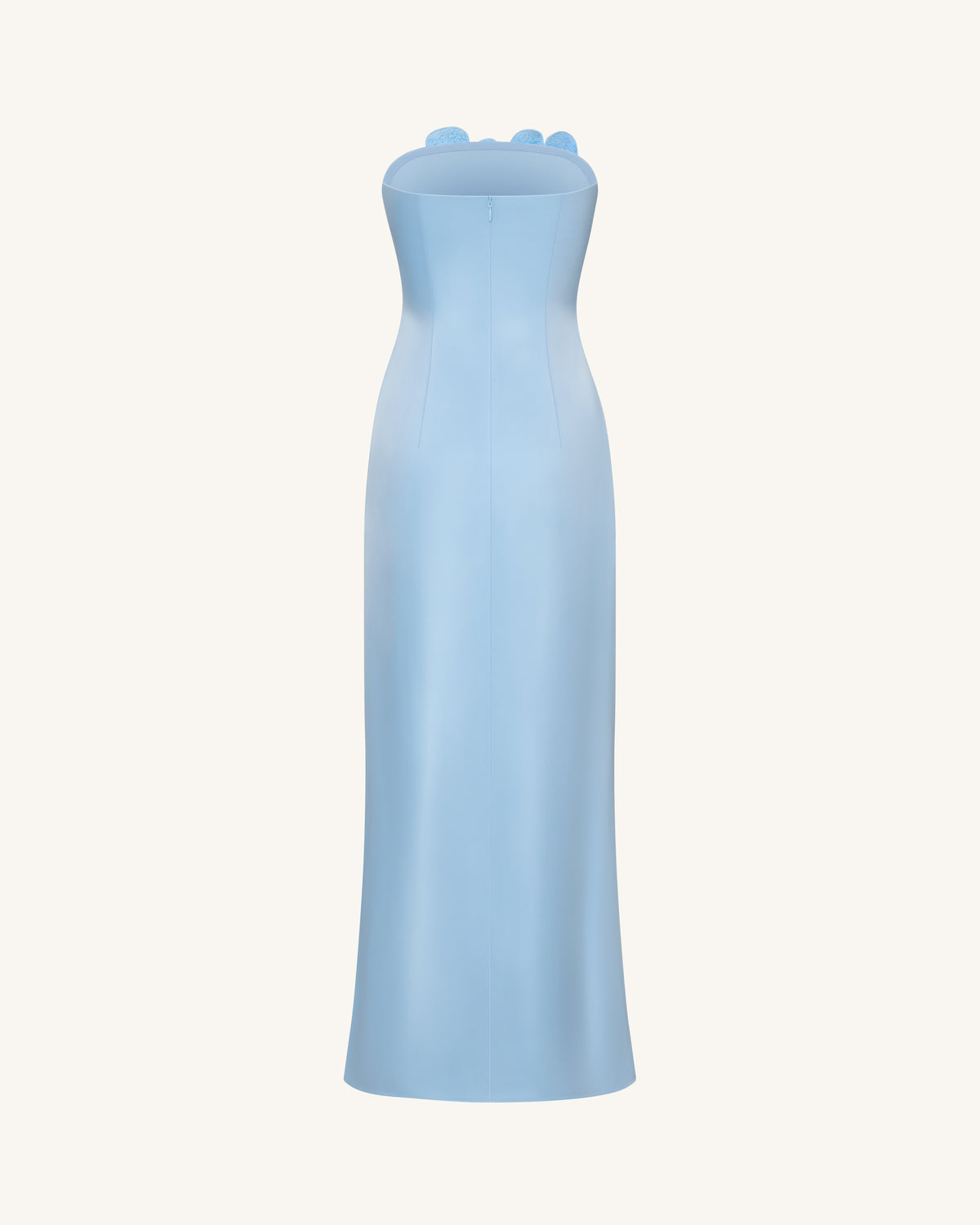 Floral Embroidered Long Dress - Blue