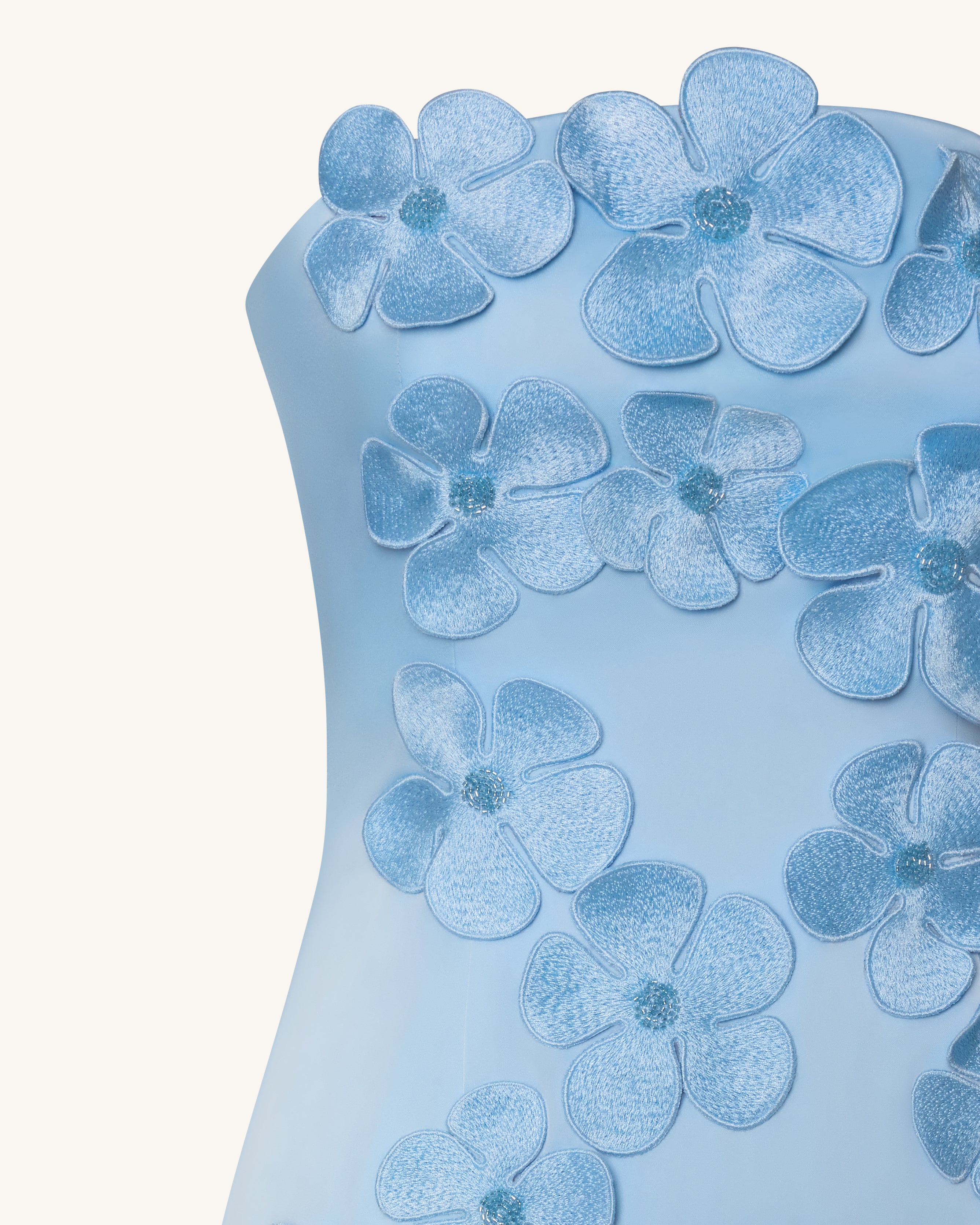 Floral Embroidered Long Dress - Blue | JW PEI