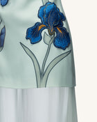 Iris Embroidered Strapless Sheer Overlay Maxi Dress - Sage Green