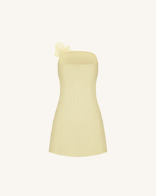 Floral Printed Mini Dress - Yellow