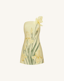 Floral Printed Mini Dress - Yellow