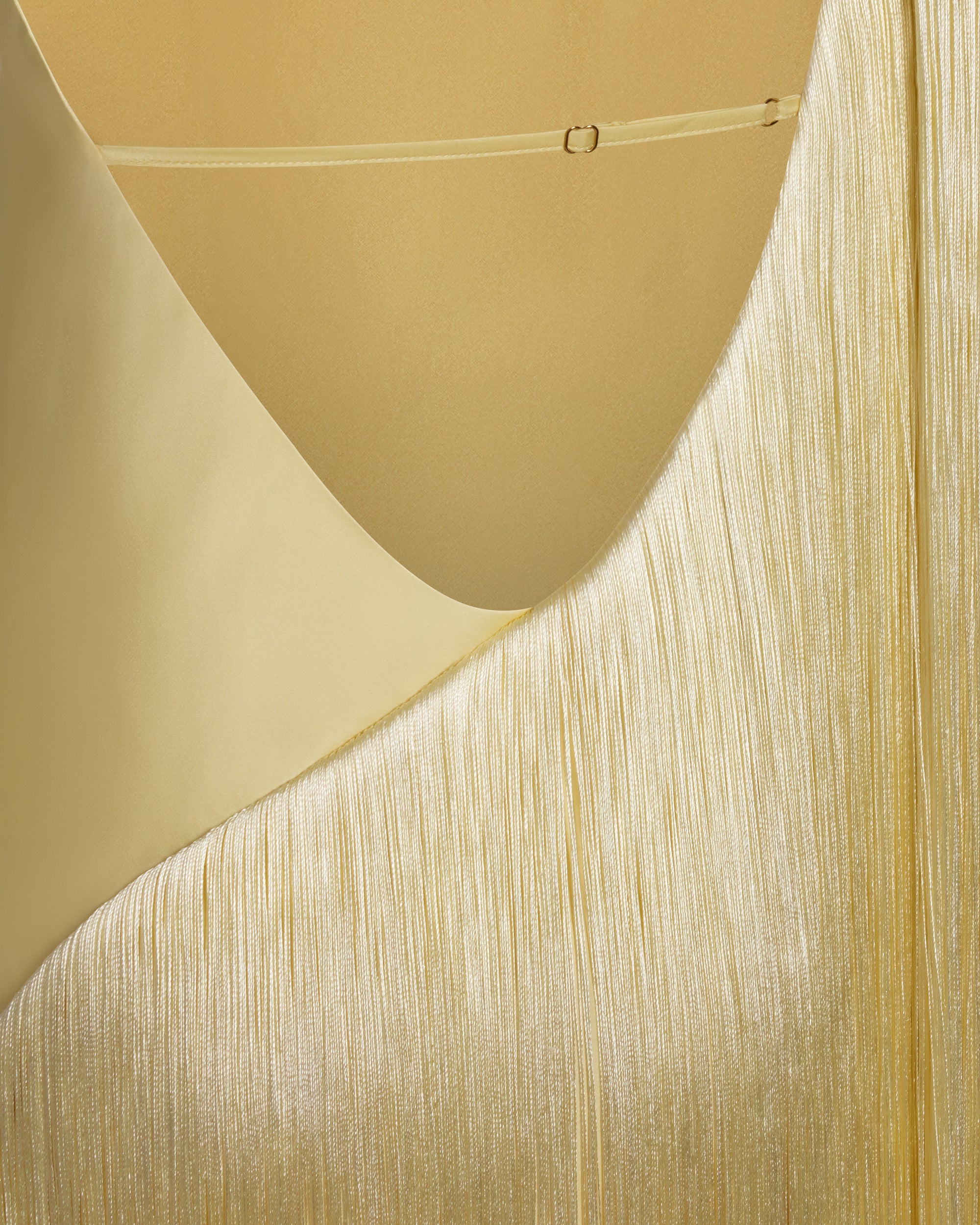 Fringe One Shoulder Maxi Dress - Champagne