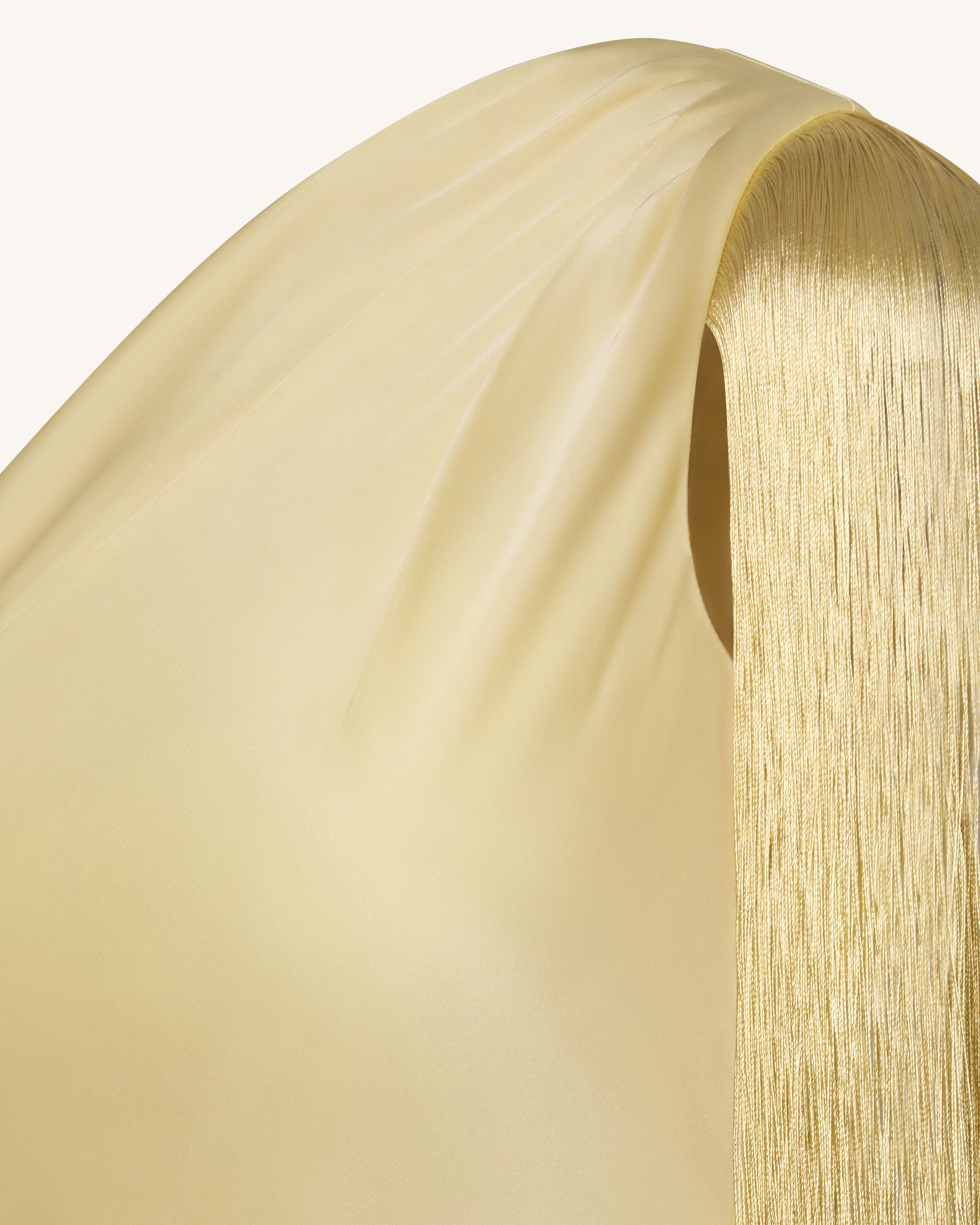 One Shoulder Fringe Midi Dress - Champagne